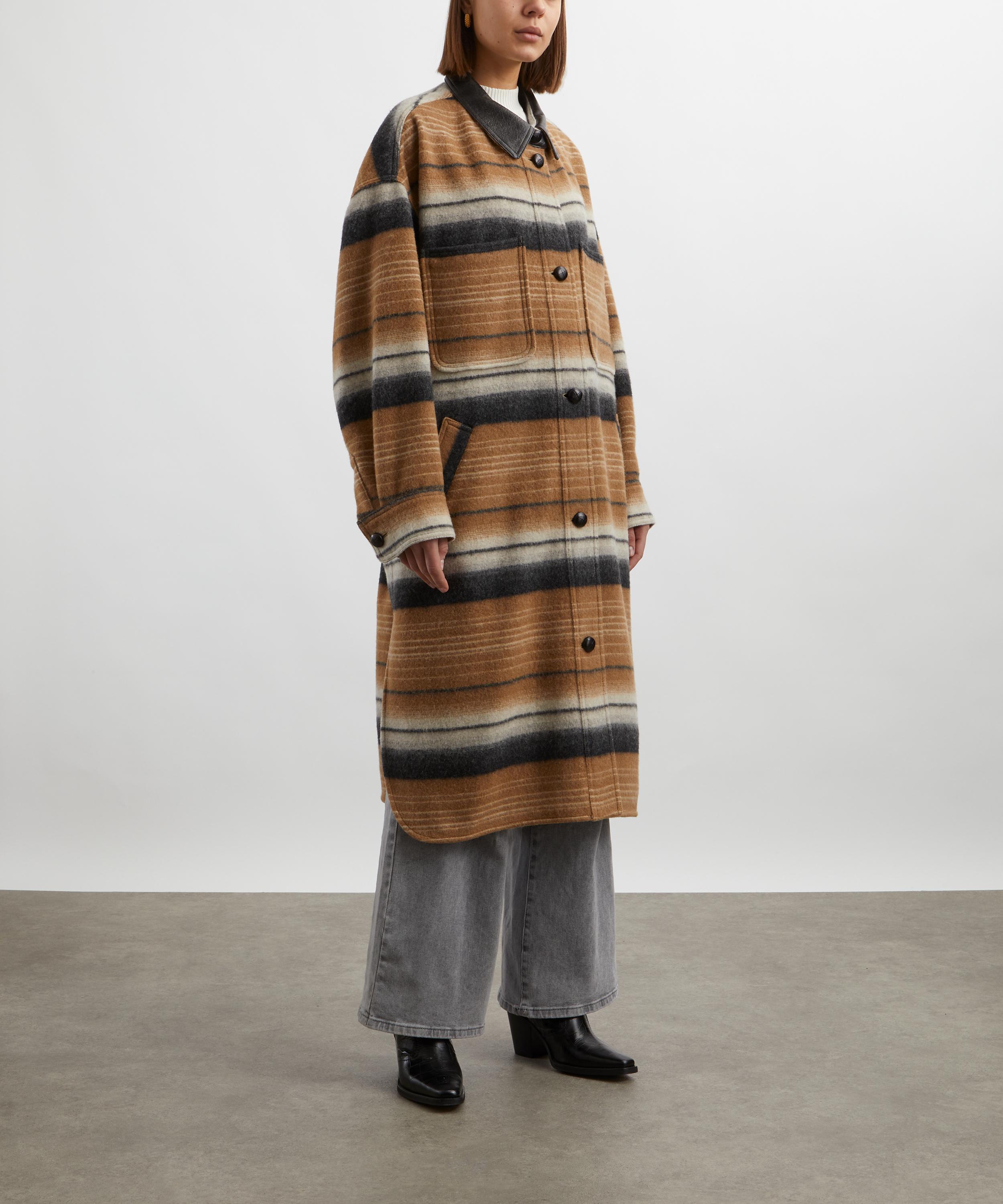 Isabel Marant Étoile - Djila Striped Wool Overshirt Coat image number 2