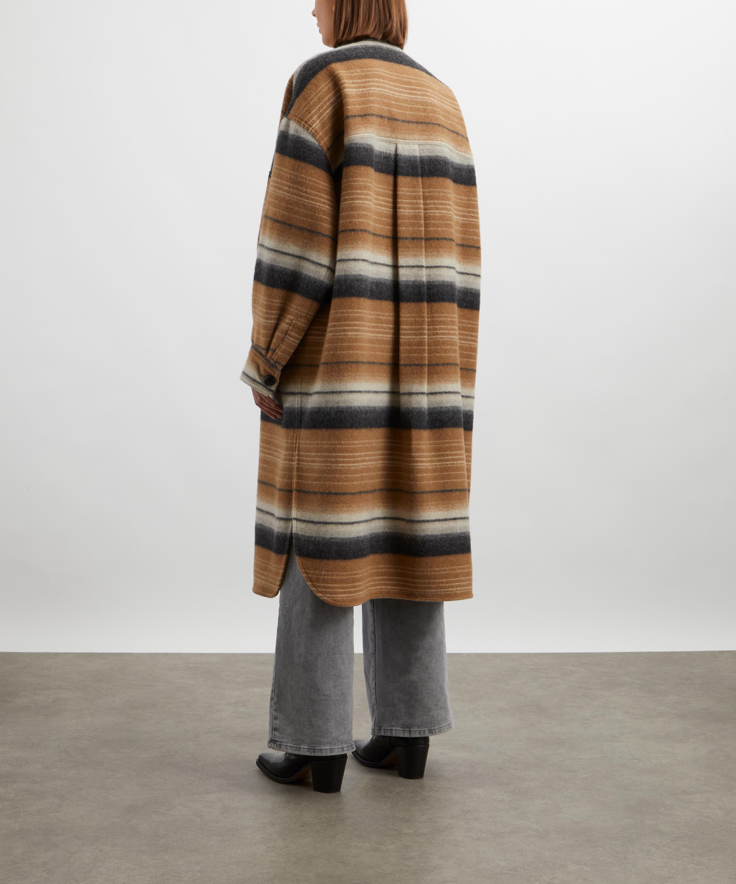 Isabel Marant Étoile - Djila Striped Wool Overshirt Coat image number 3