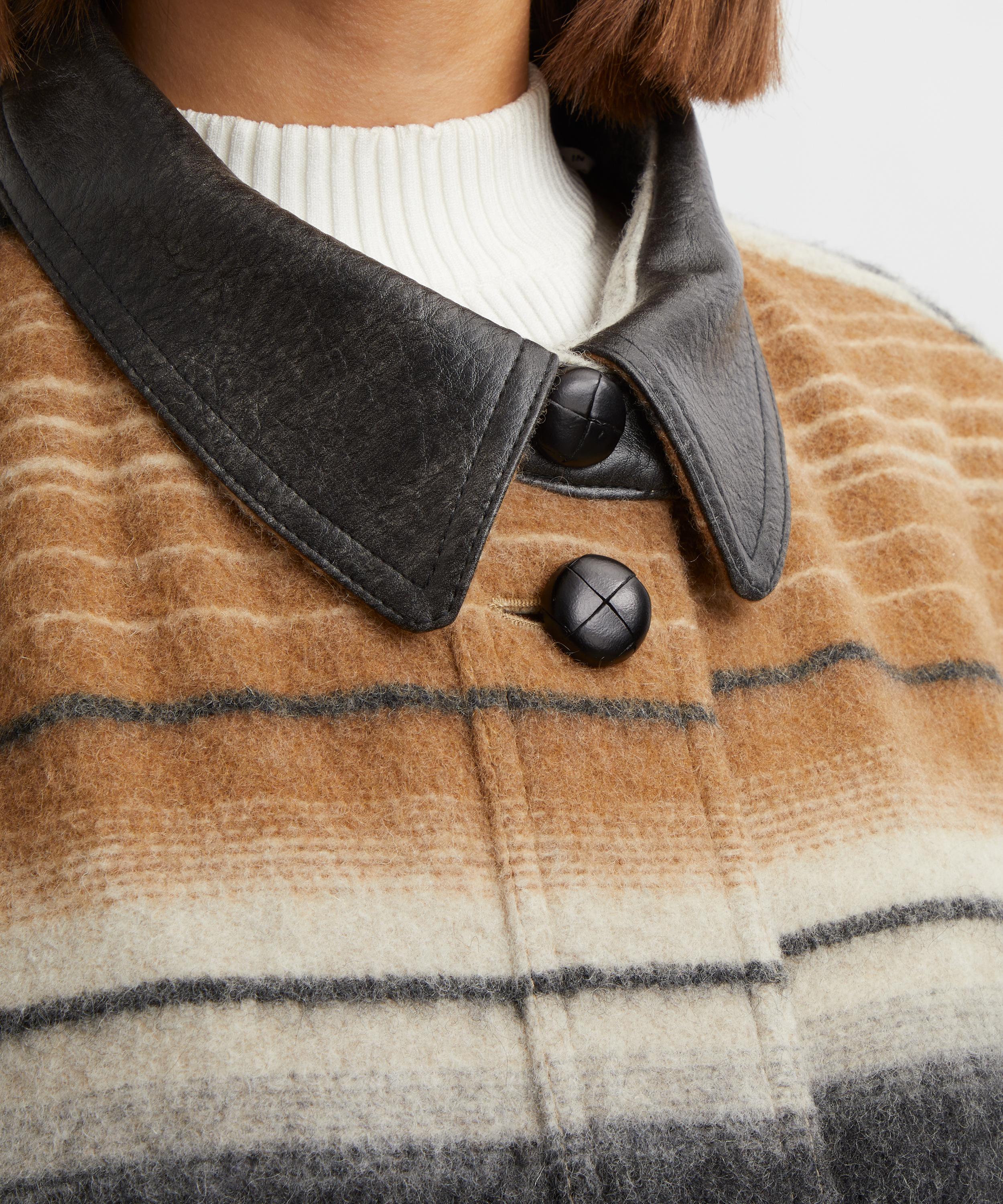 Isabel Marant Étoile - Djila Striped Wool Overshirt Coat image number 4