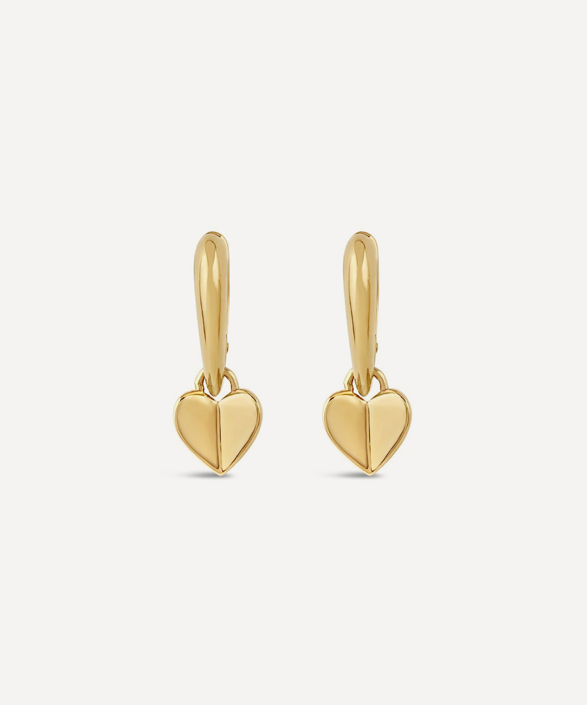 Dinny Hall - 22ct Gold-Plated Vermeil Silver Folded Heart Drop Earrings image number 2