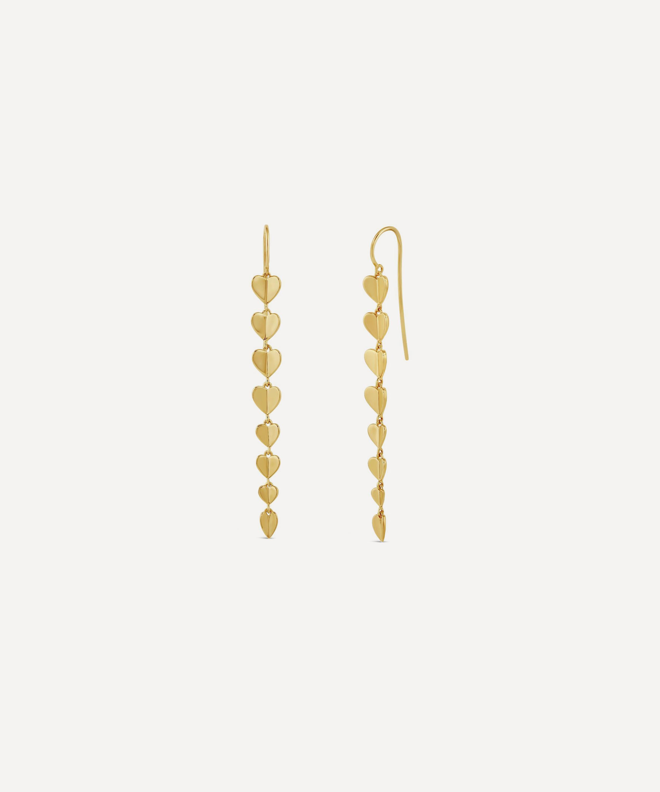 Dinny Hall - 22ct Gold-Plated Vermeil Silver Folded Heart Column Drop Earrings image number 0