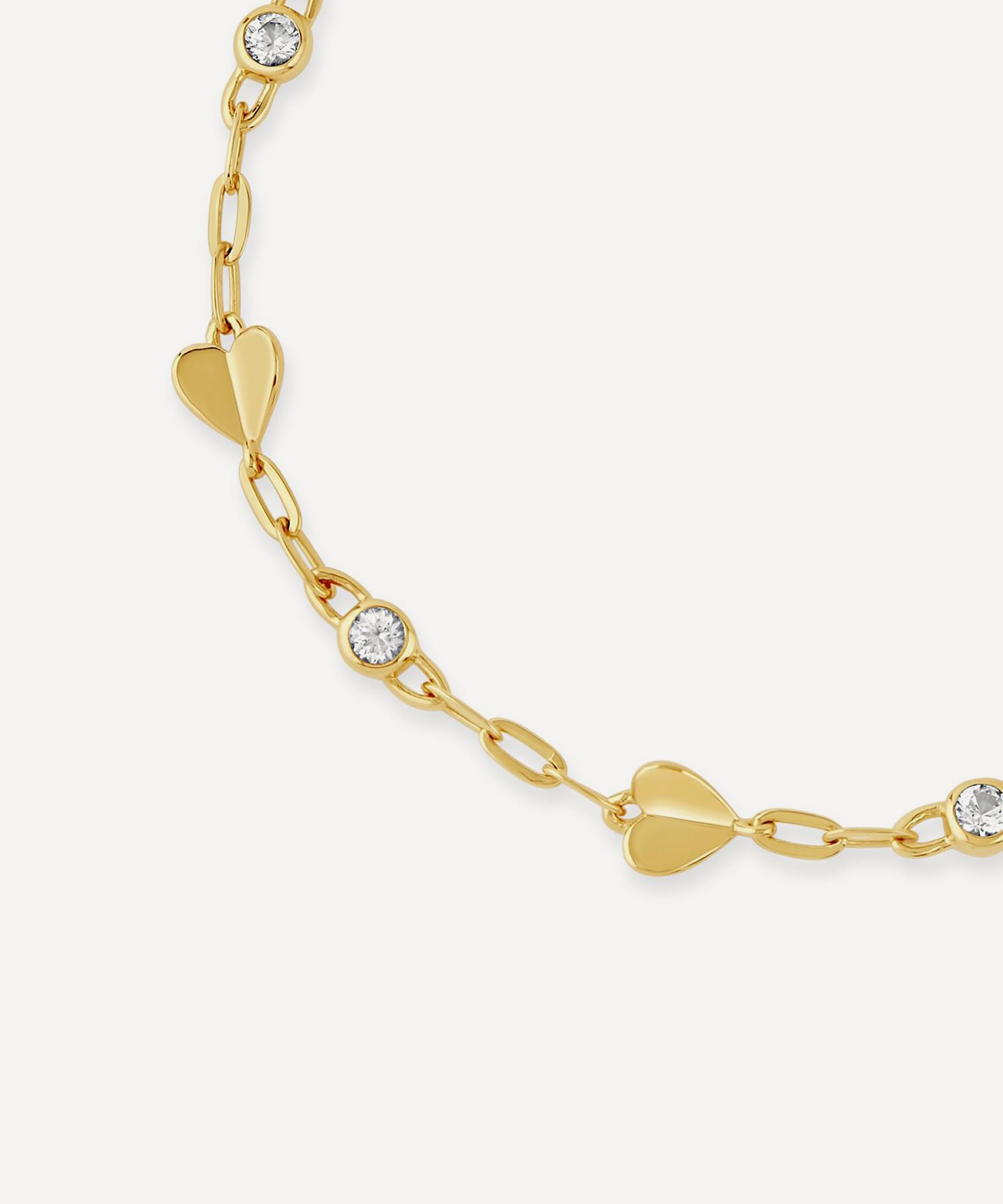 Dinny Hall - 22ct Gold-Plated Vermeil Silver Folded Heart and Gemstone Bracelet image number 2