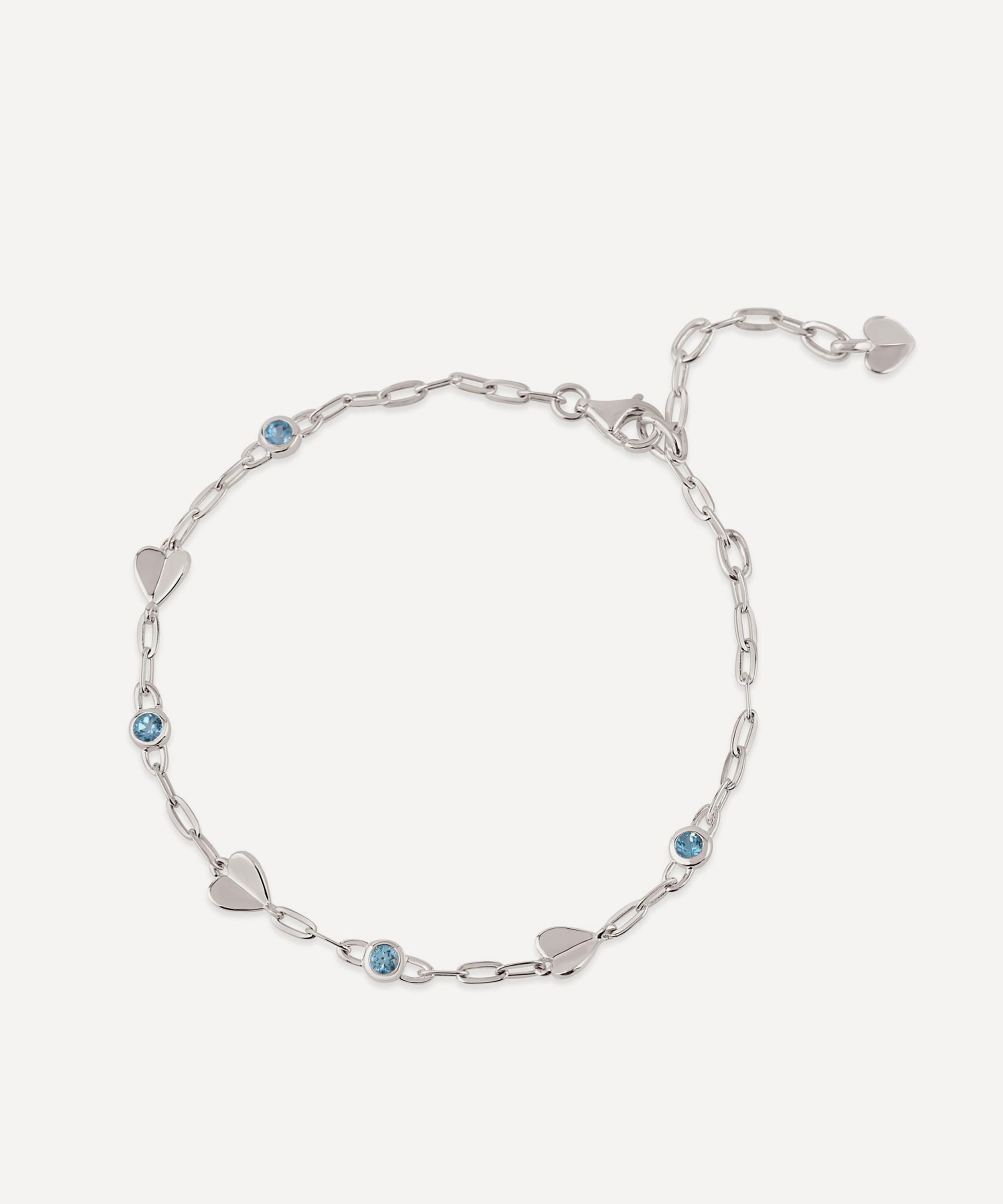 Dinny Hall - Sterling Silver Folded Heart and Gemstone Bracelet image number 0