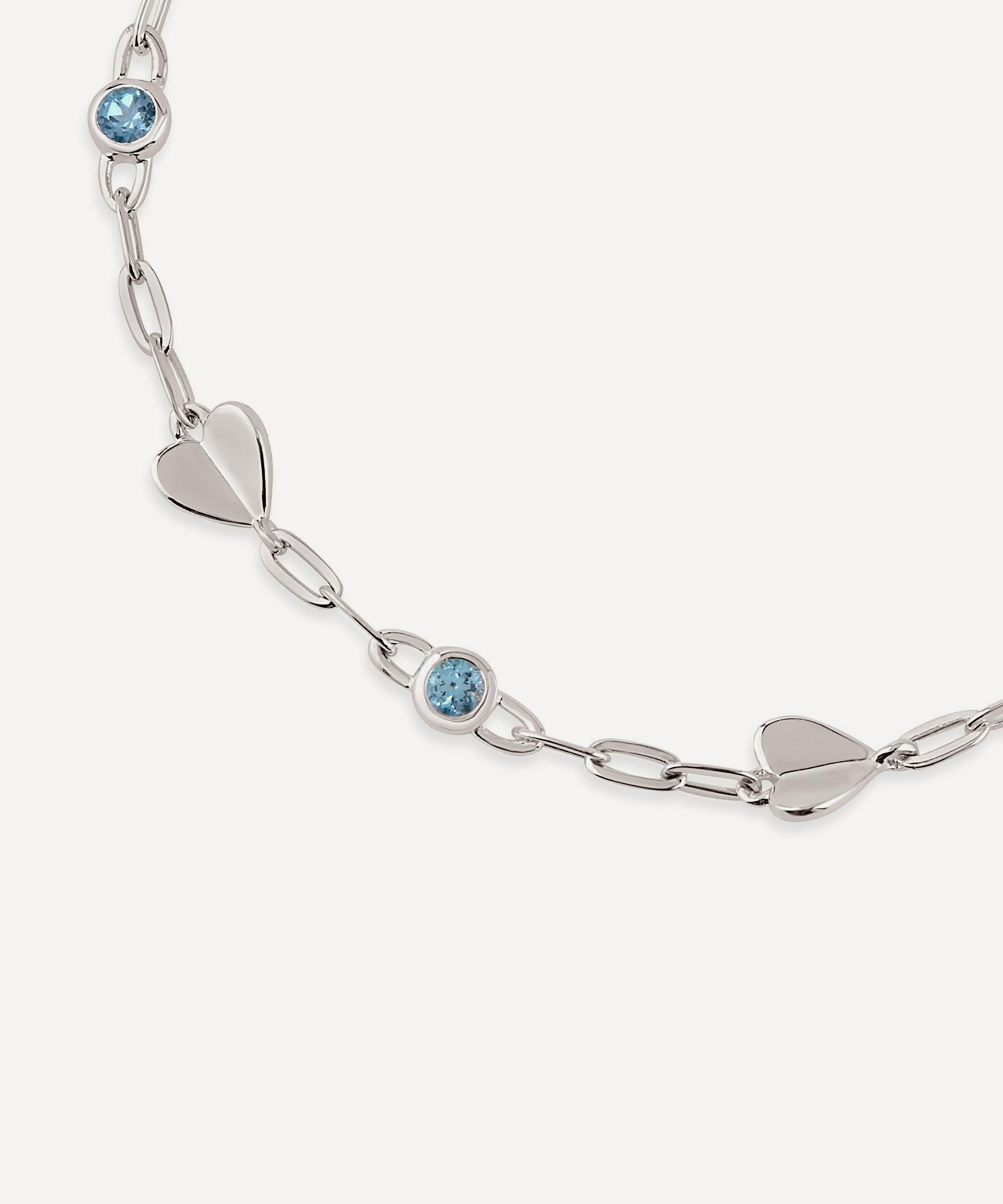 Dinny Hall - Sterling Silver Folded Heart and Gemstone Bracelet image number 2