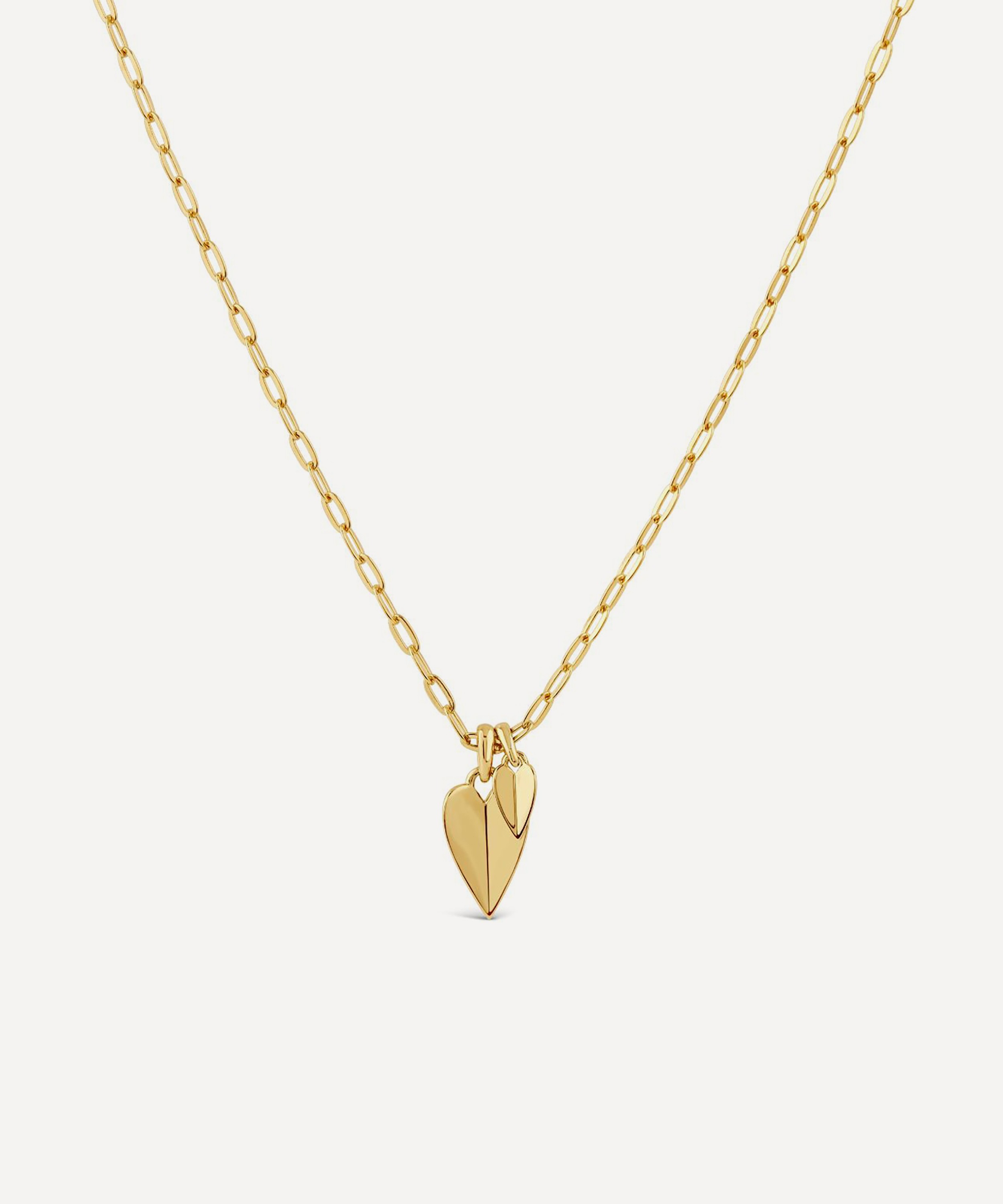 Dinny Hall - 22ct Gold-Plated Vermeil Silver Folded Heart Duo Pendant Necklace image number 0