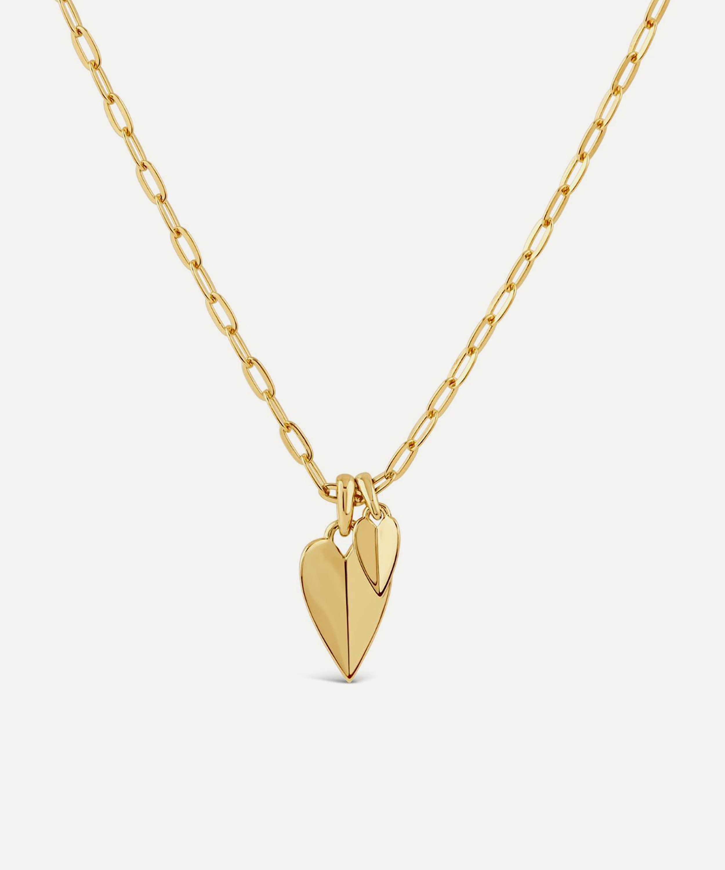 Dinny Hall - 22ct Gold-Plated Vermeil Silver Folded Heart Duo Pendant Necklace image number 2