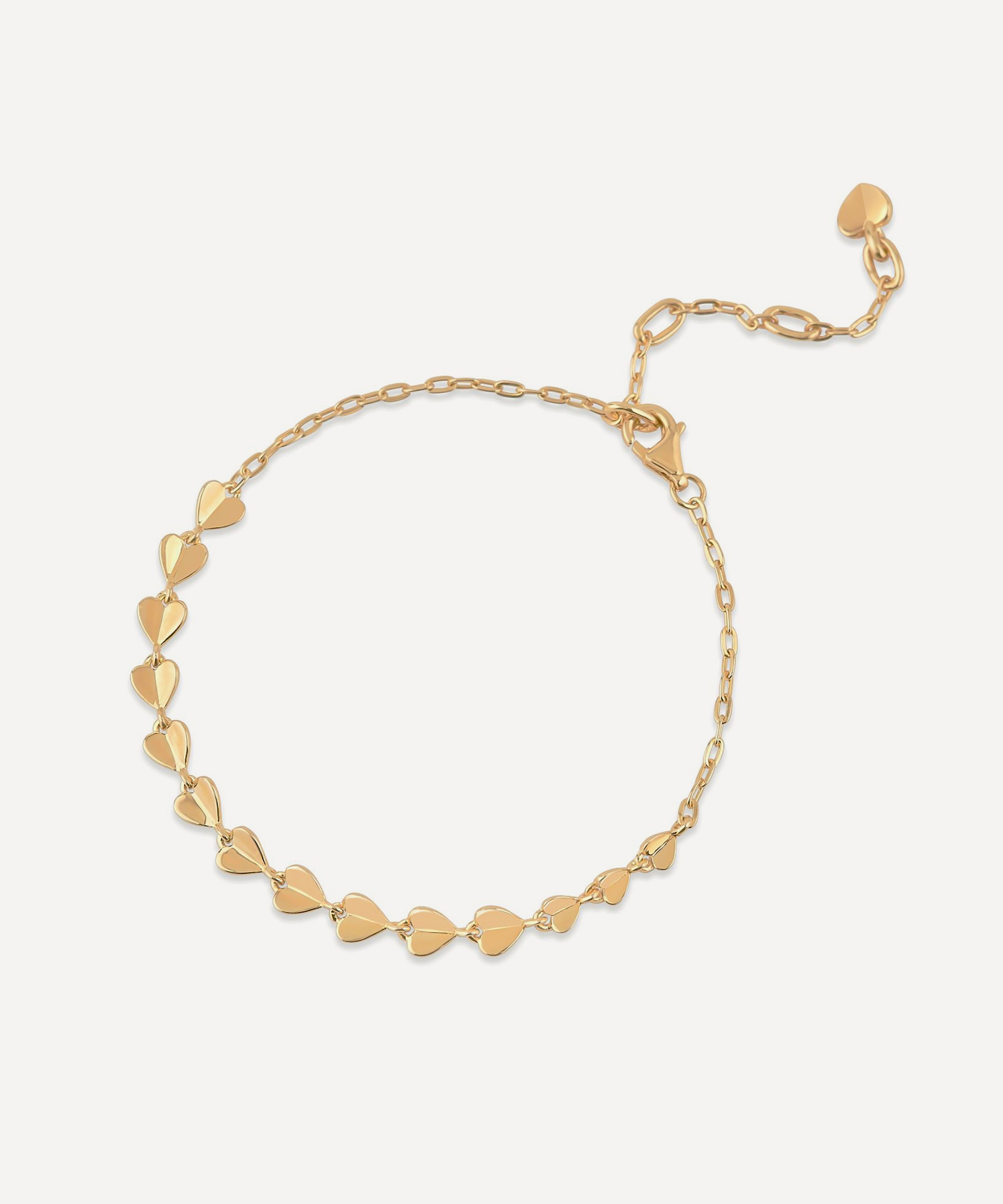 Dinny Hall - 9ct Gold Folded Heart Linked Bracelet image number 0