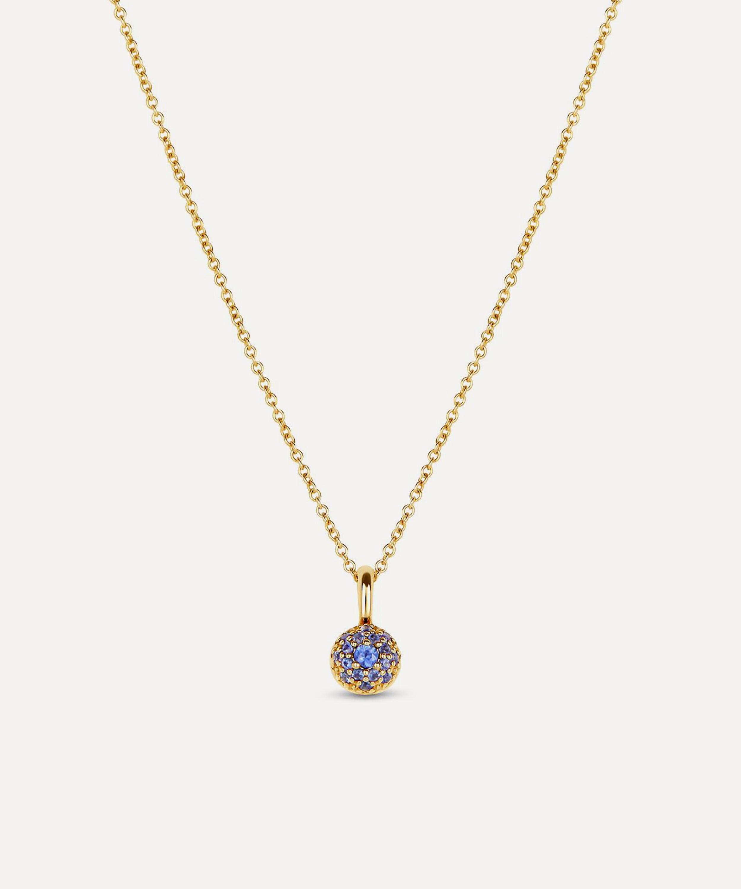 Dinny Hall - 9ct Gold Sapphire Bon Bon Pendant Necklace image number 0