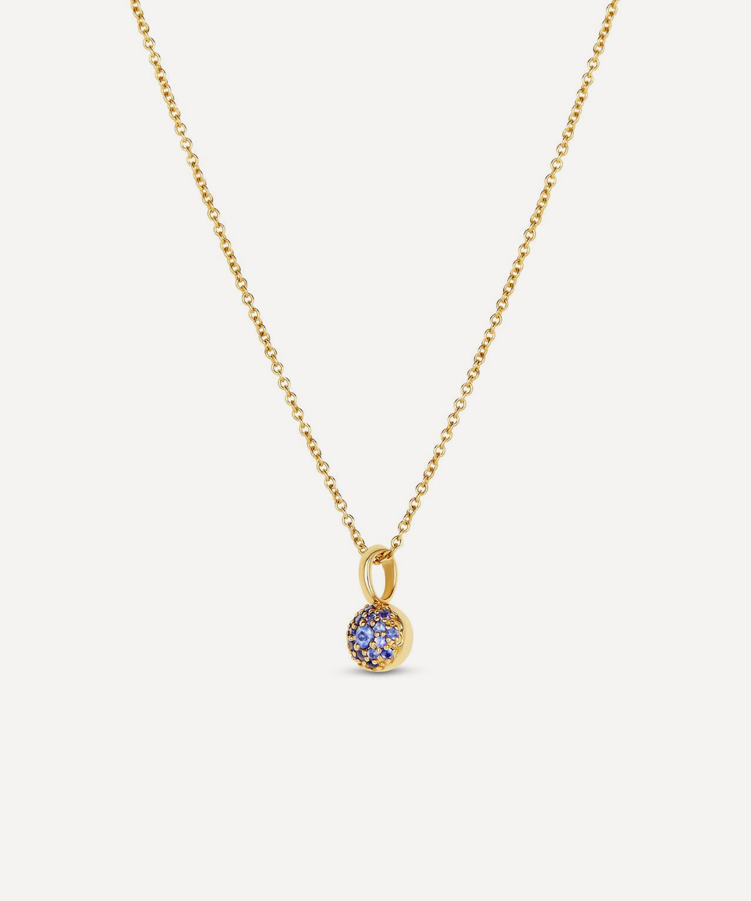 Dinny Hall - 9ct Gold Sapphire Bon Bon Pendant Necklace image number 2