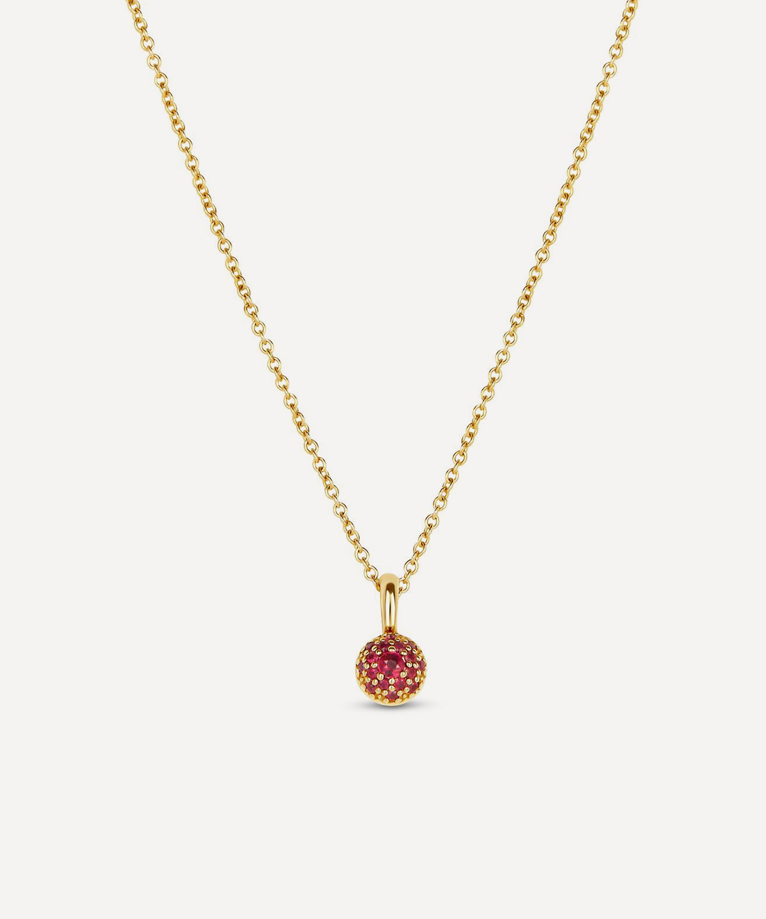 Dinny Hall - 9ct Gold Ruby Bon Bon Pendant Necklace image number 0