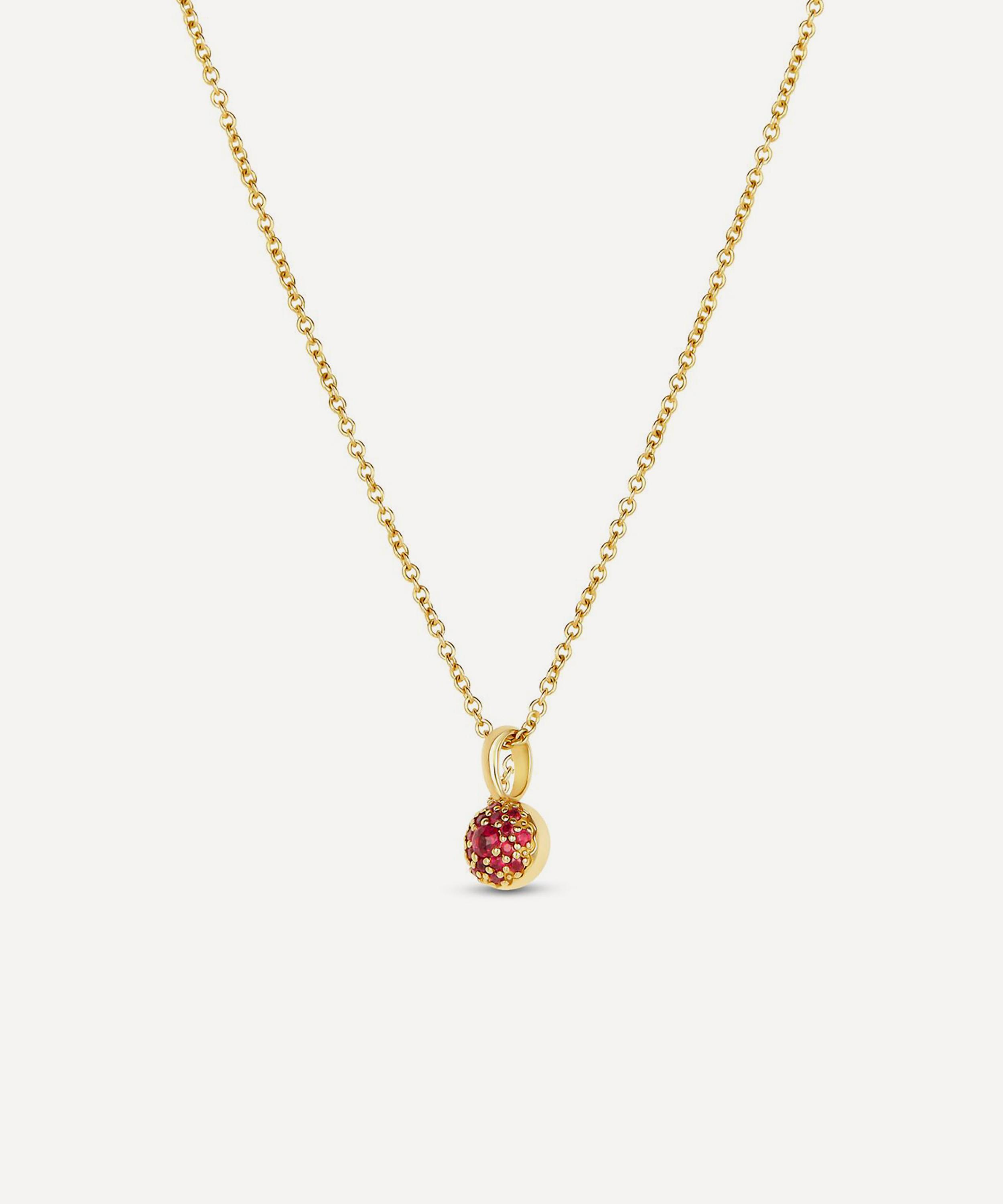 Dinny Hall - 9ct Gold Ruby Bon Bon Pendant Necklace image number 2