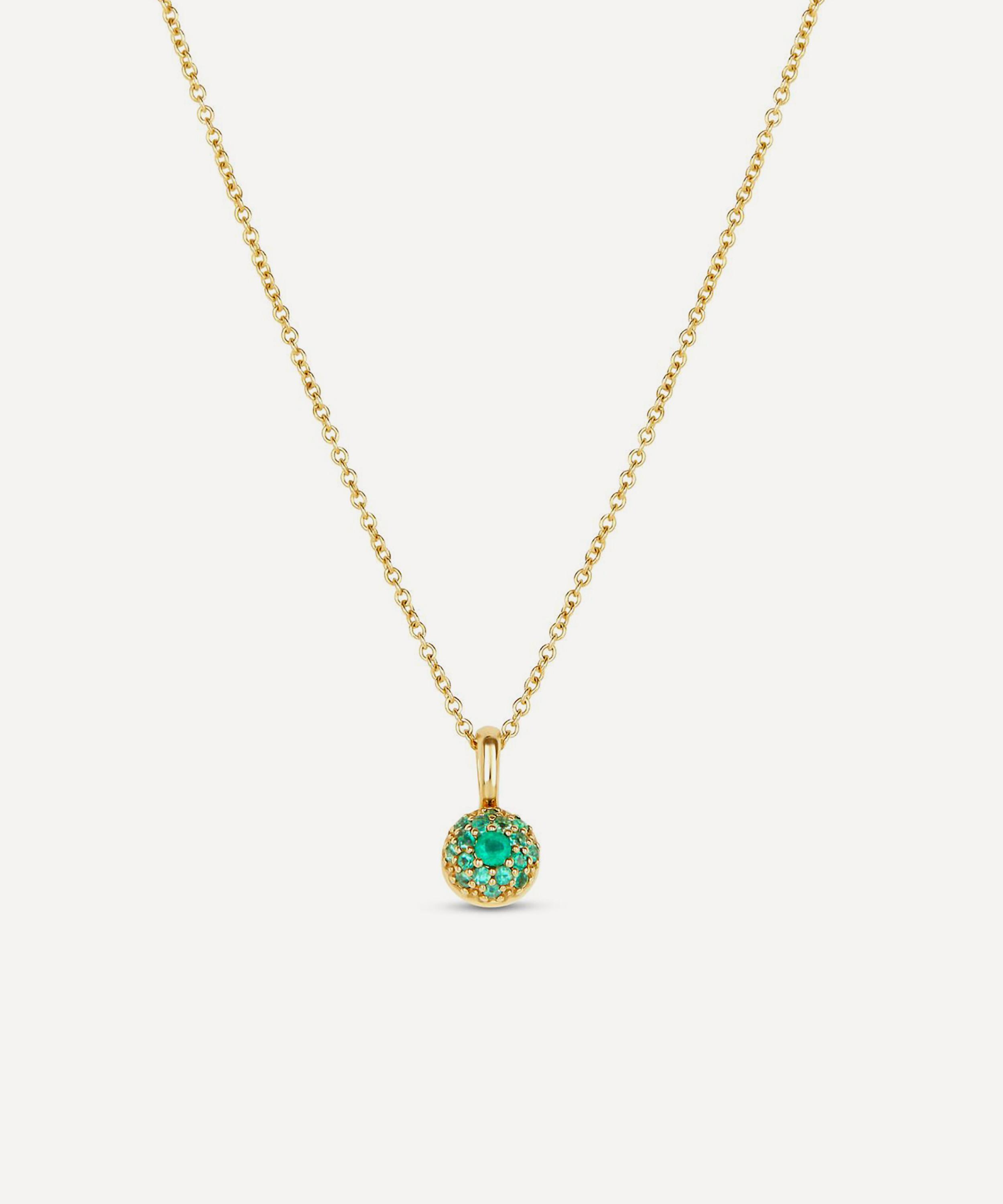 Dinny Hall - 9ct Gold Emerald Bon Bon Pendant Necklace image number 0