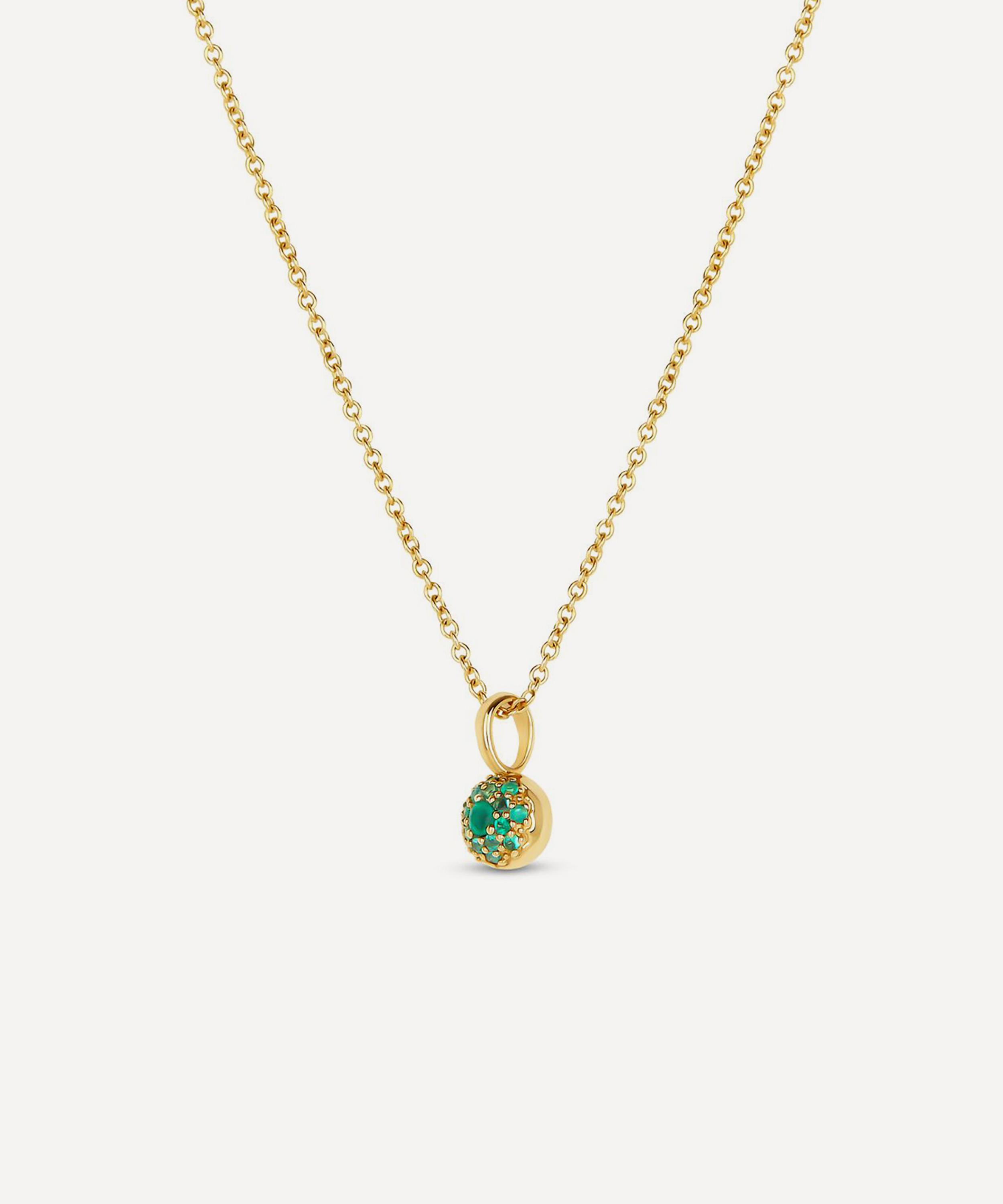 Dinny Hall - 9ct Gold Emerald Bon Bon Pendant Necklace image number 2