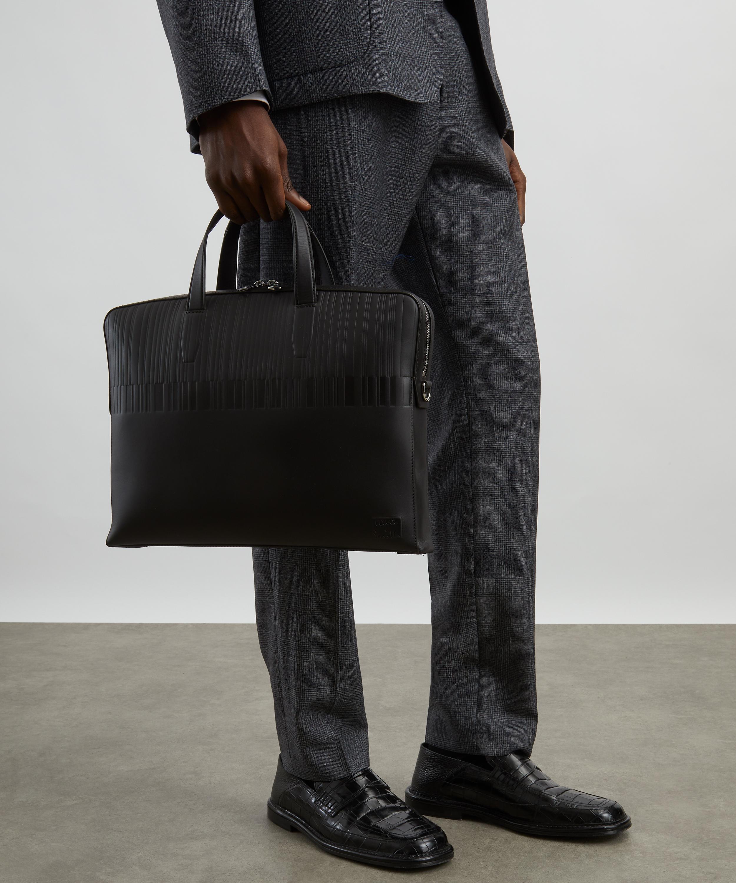 Paul Smith - Shadow Stripe Debossed Leather Briefcase image number 1