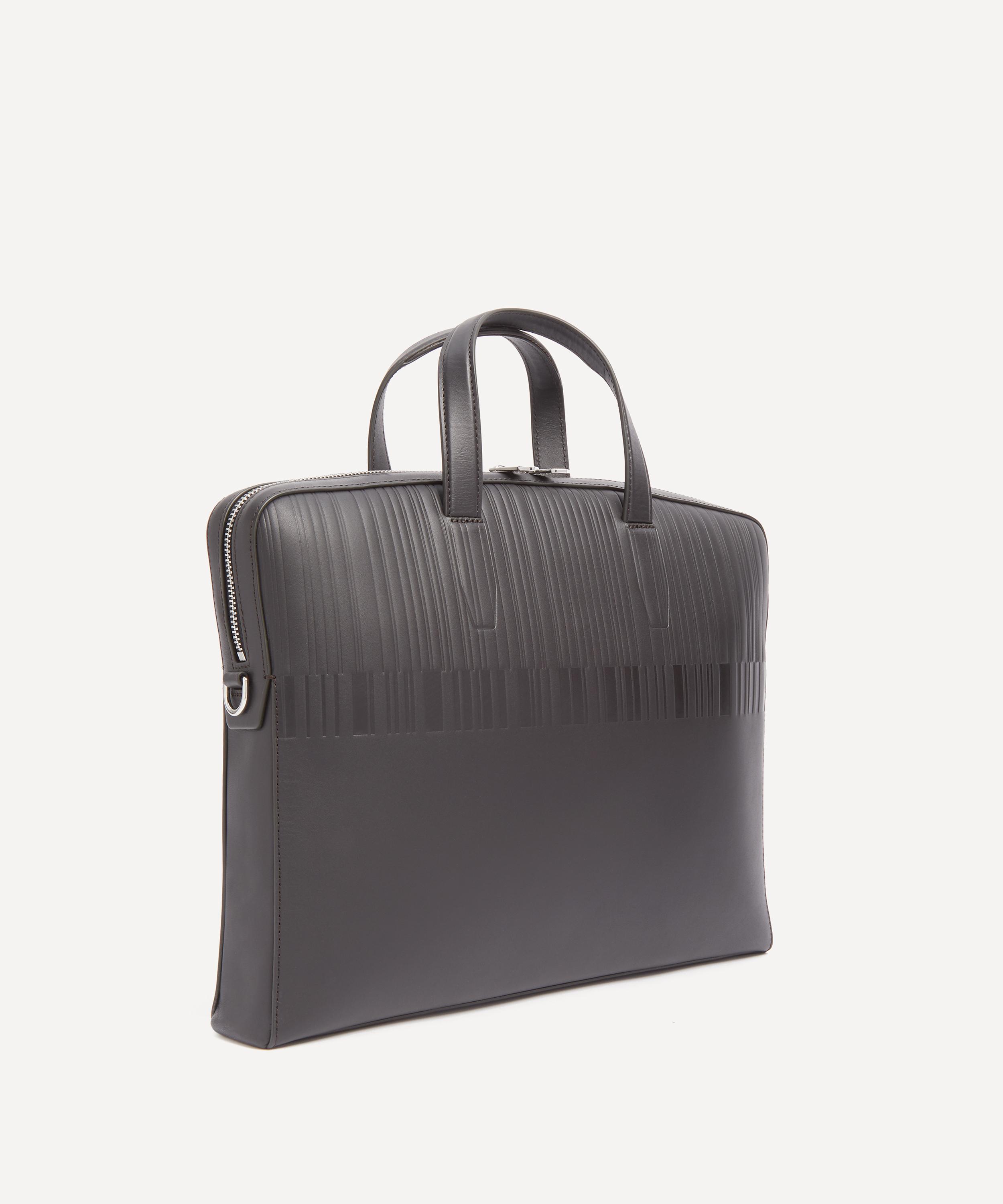 Paul Smith - Shadow Stripe Debossed Leather Briefcase image number 1