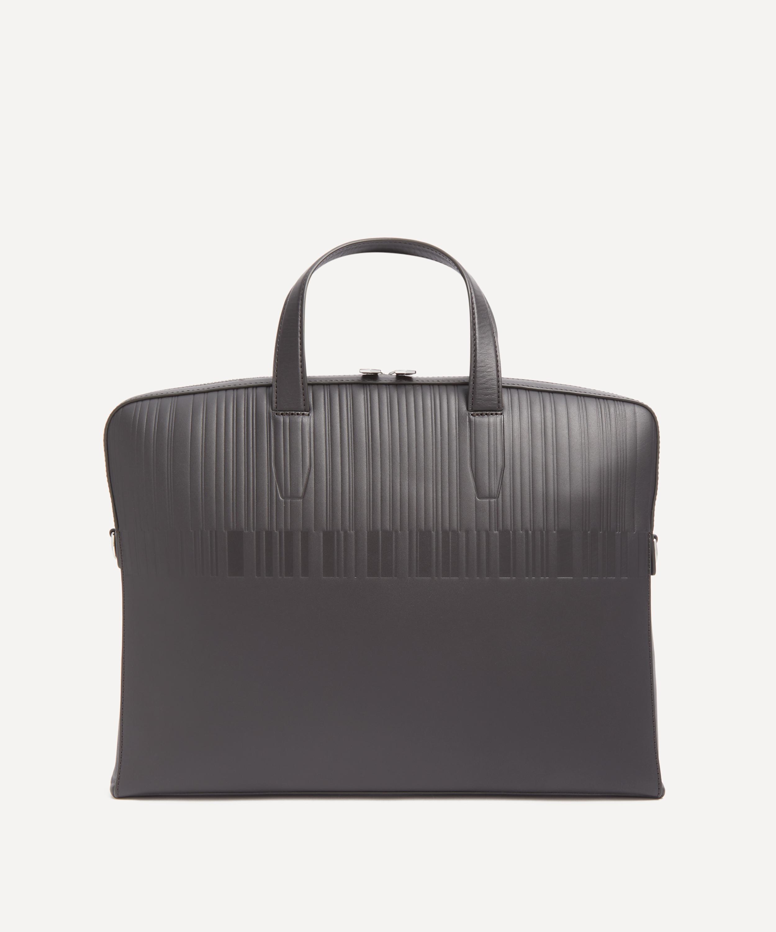 Paul Smith - Shadow Stripe Debossed Leather Briefcase image number 2