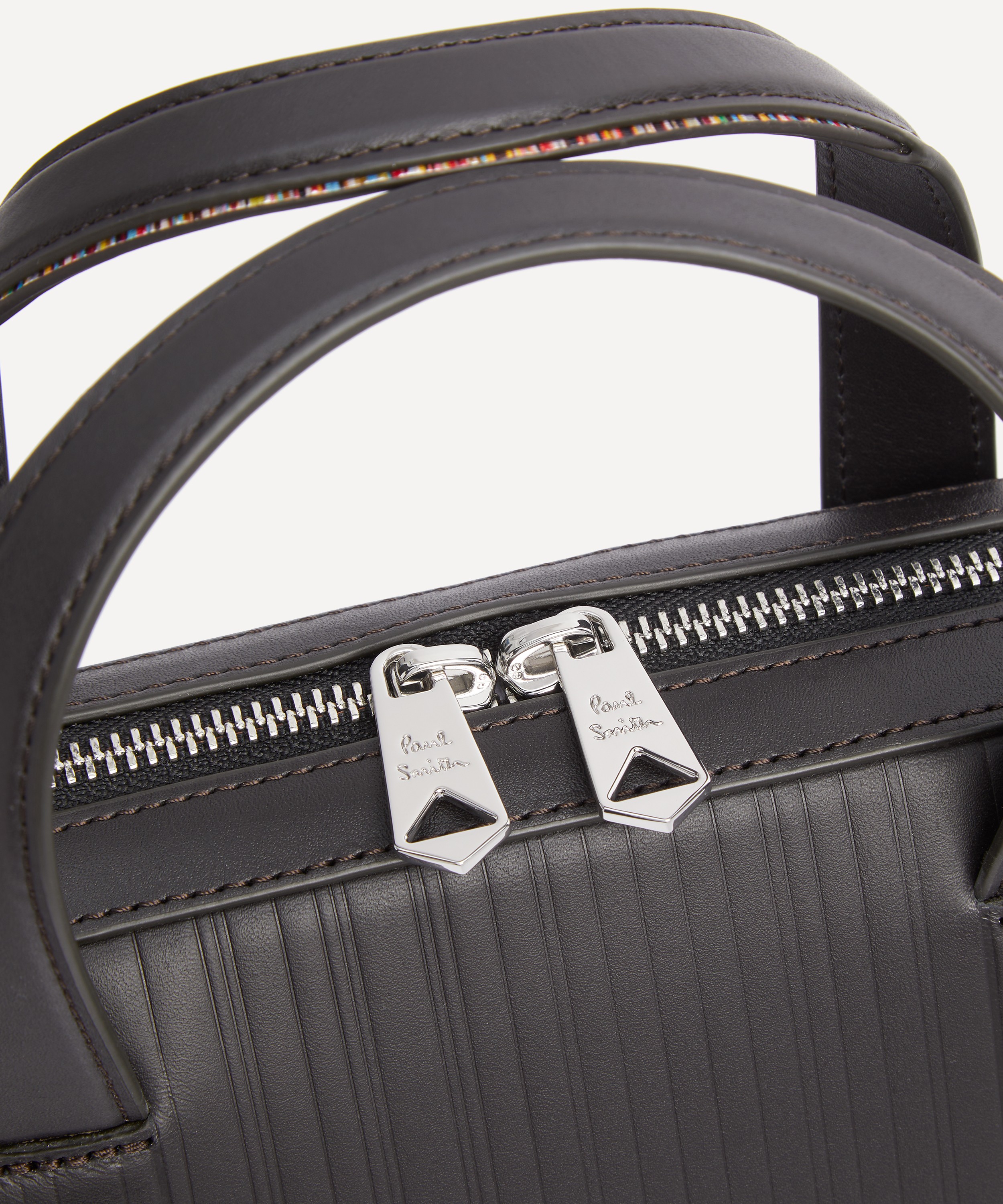 Paul Smith - Shadow Stripe Debossed Leather Briefcase image number 3