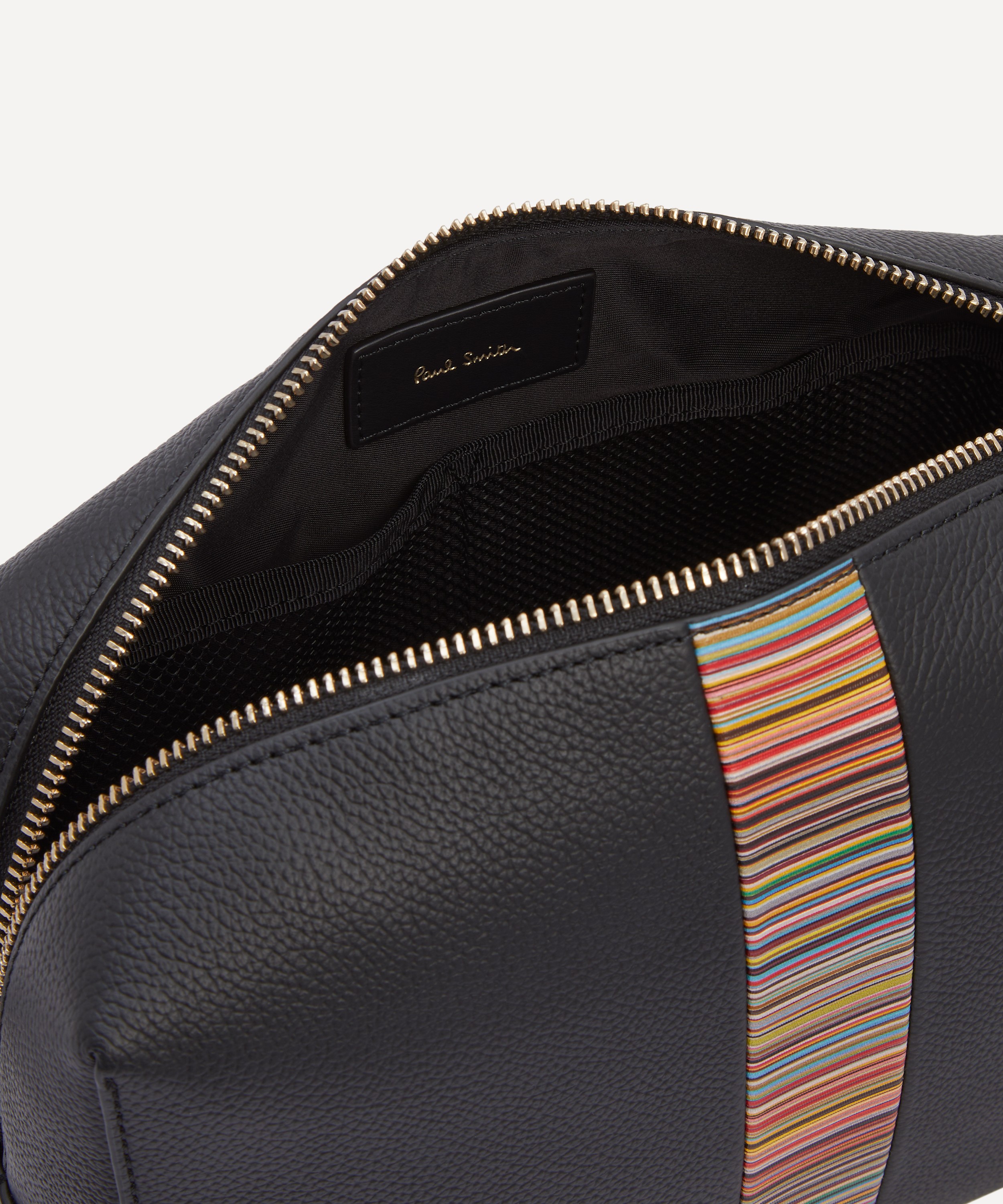 Paul Smith - Signature Stripe Leather Wash Bag image number 4