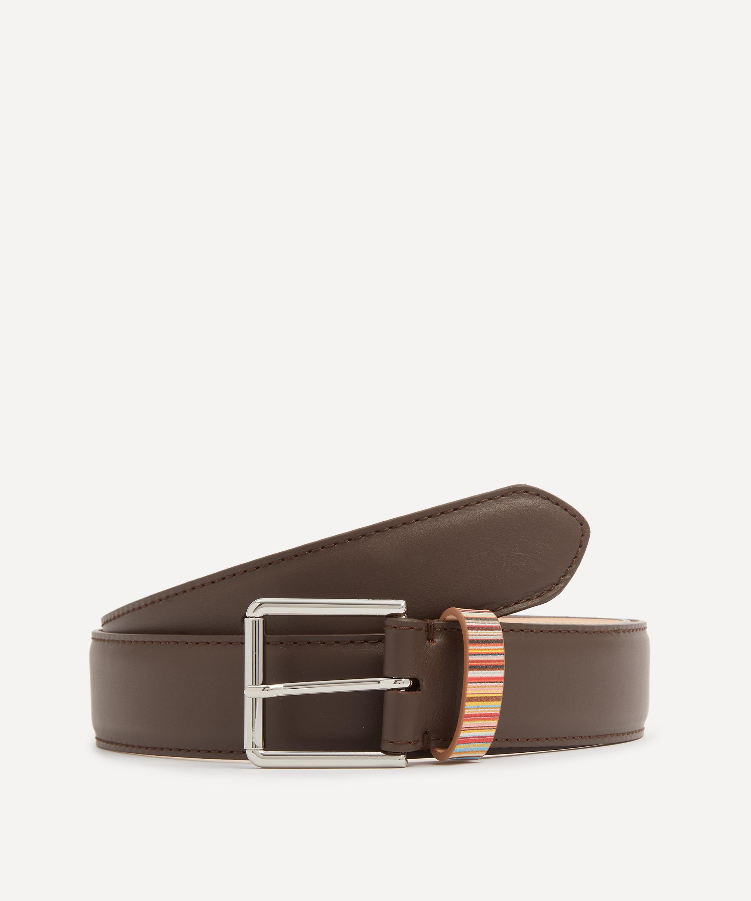 Paul Smith - Leather Signature Stripe Keeper Belt