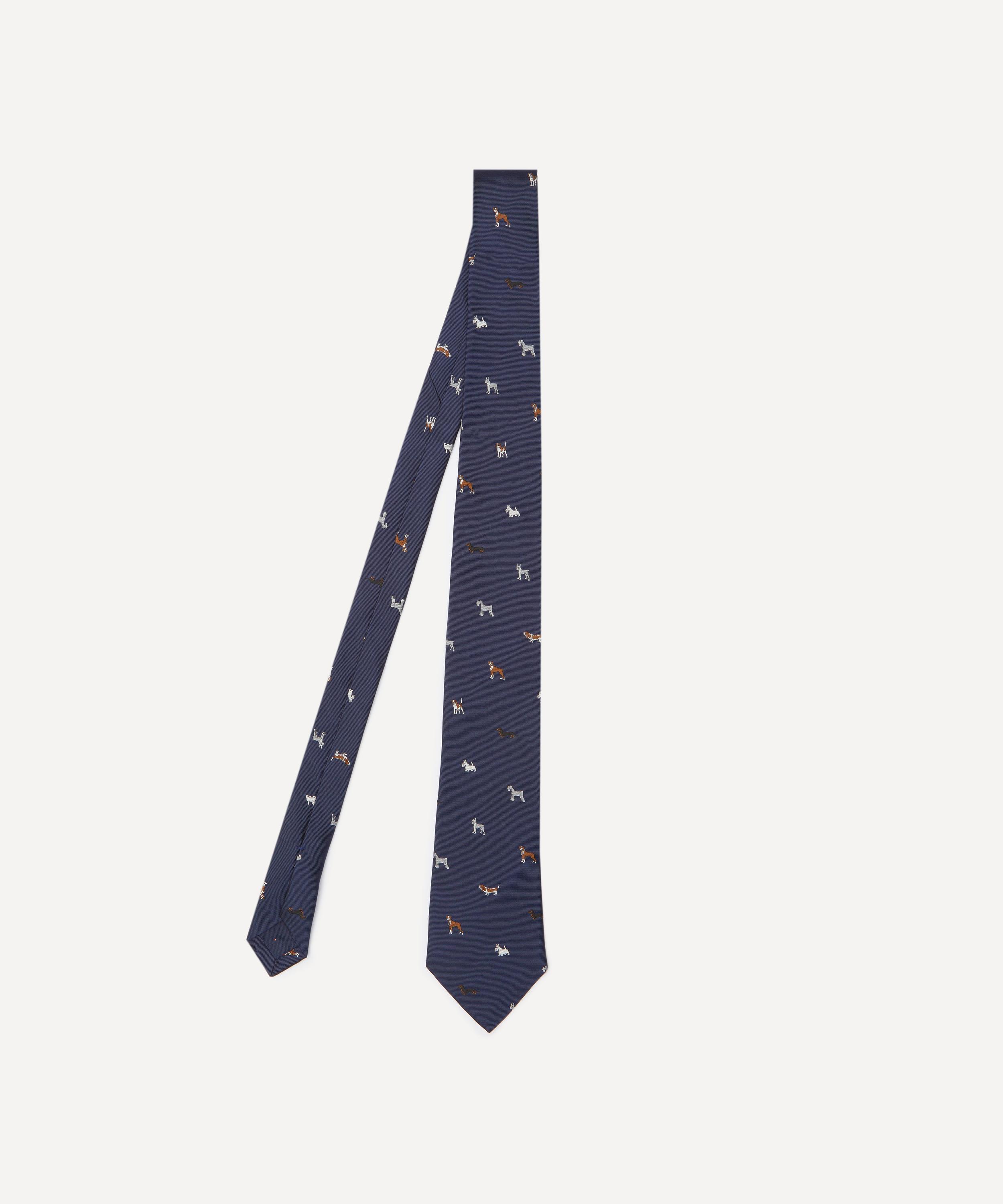 Paul Smith - Dogs Embroidered Silk Tie image number 0