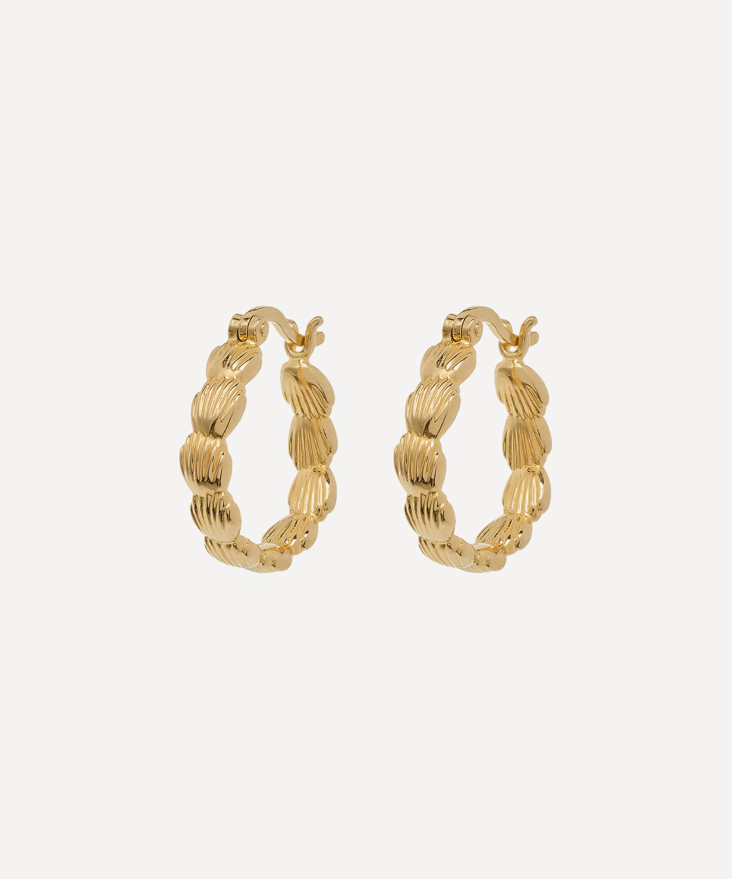 Anna + Nina - 14ct Gold-Plated Madeleine Hoop Earrings image number 0