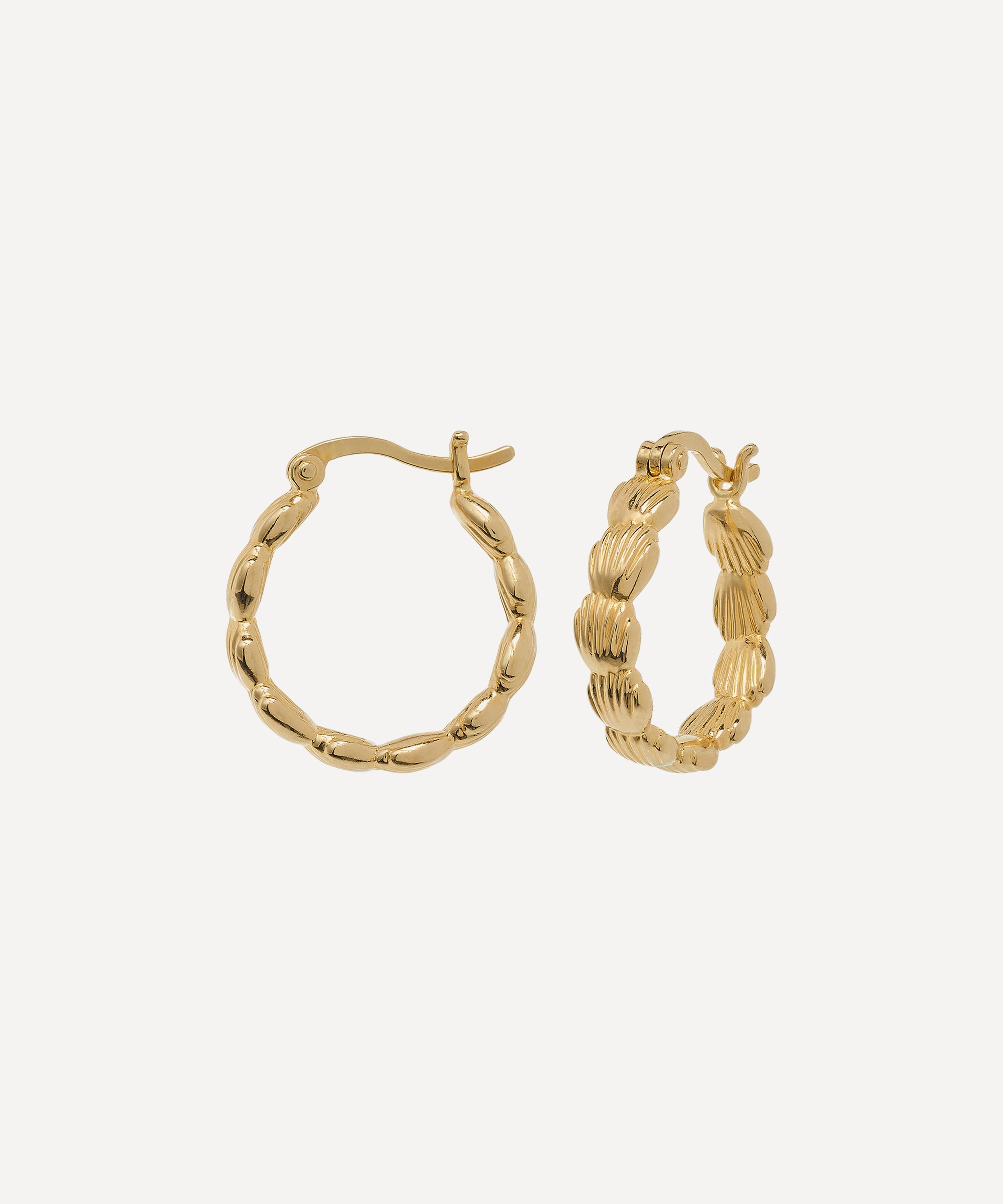 Anna + Nina - 14ct Gold-Plated Madeleine Hoop Earrings image number 1