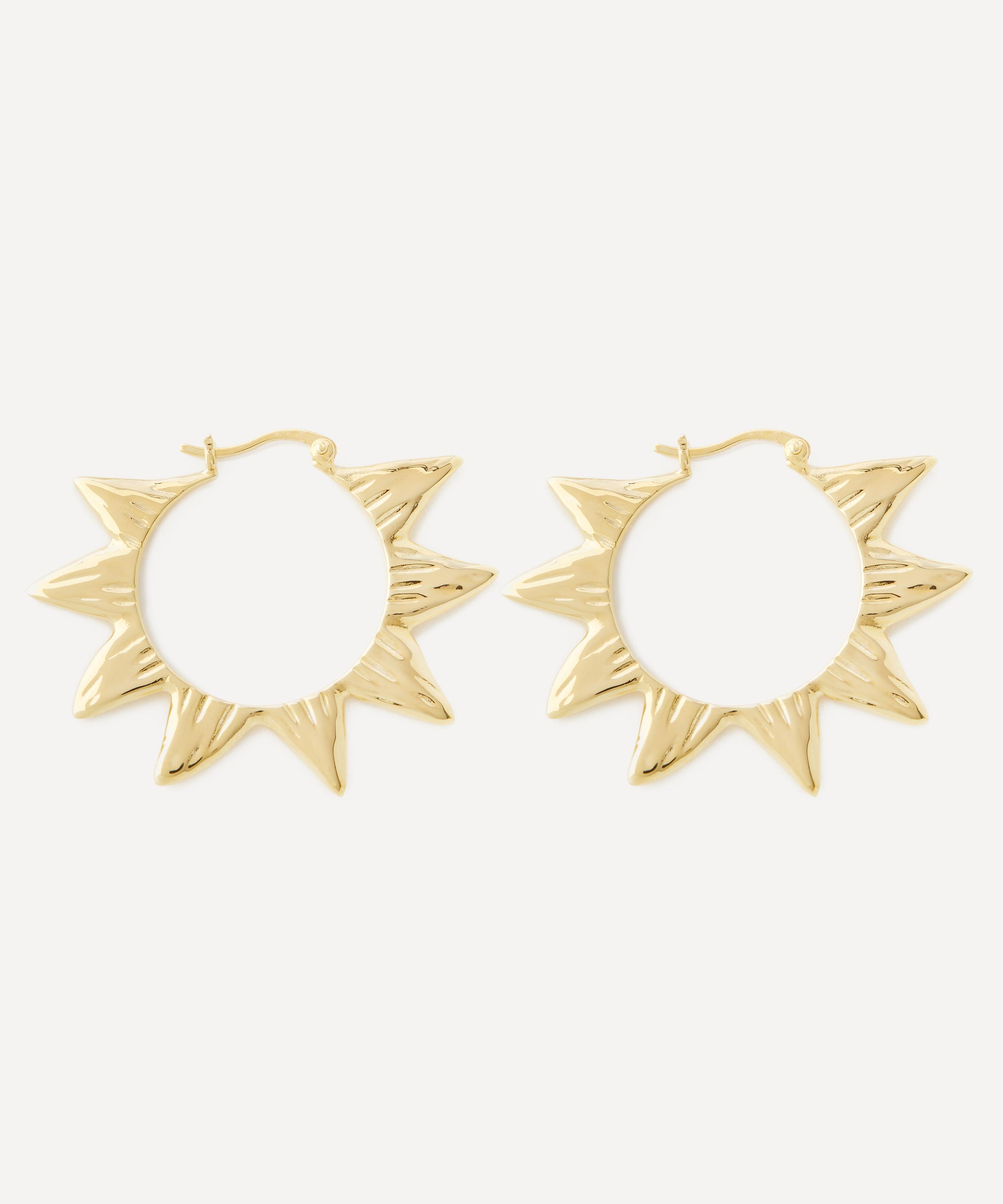 Anna + Nina - Gold-Plated Large Soleil Hoop Earrings image number 1
