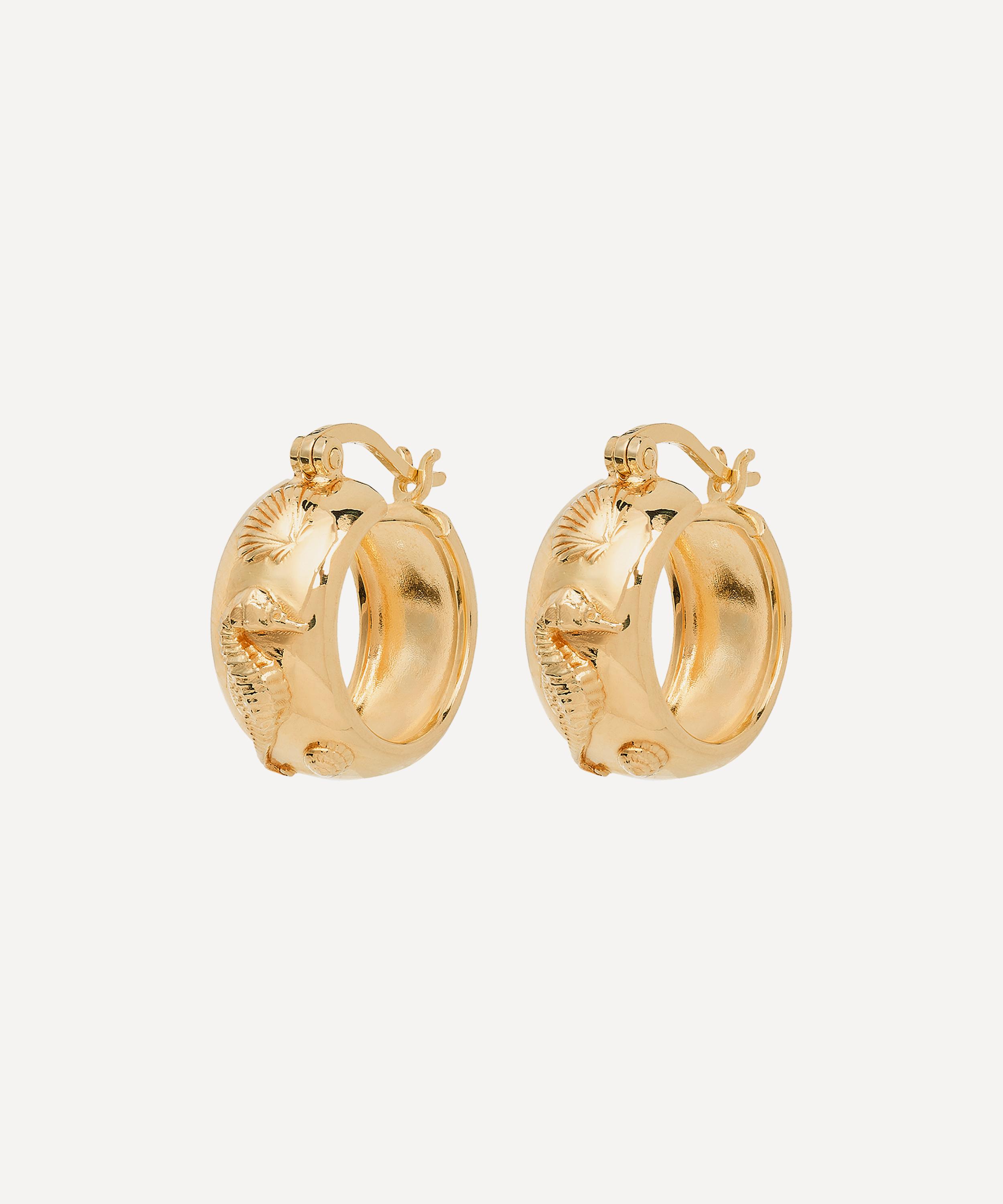 Anna + Nina - 14ct Gold-Plated Sable Hoop Earrings image number 0