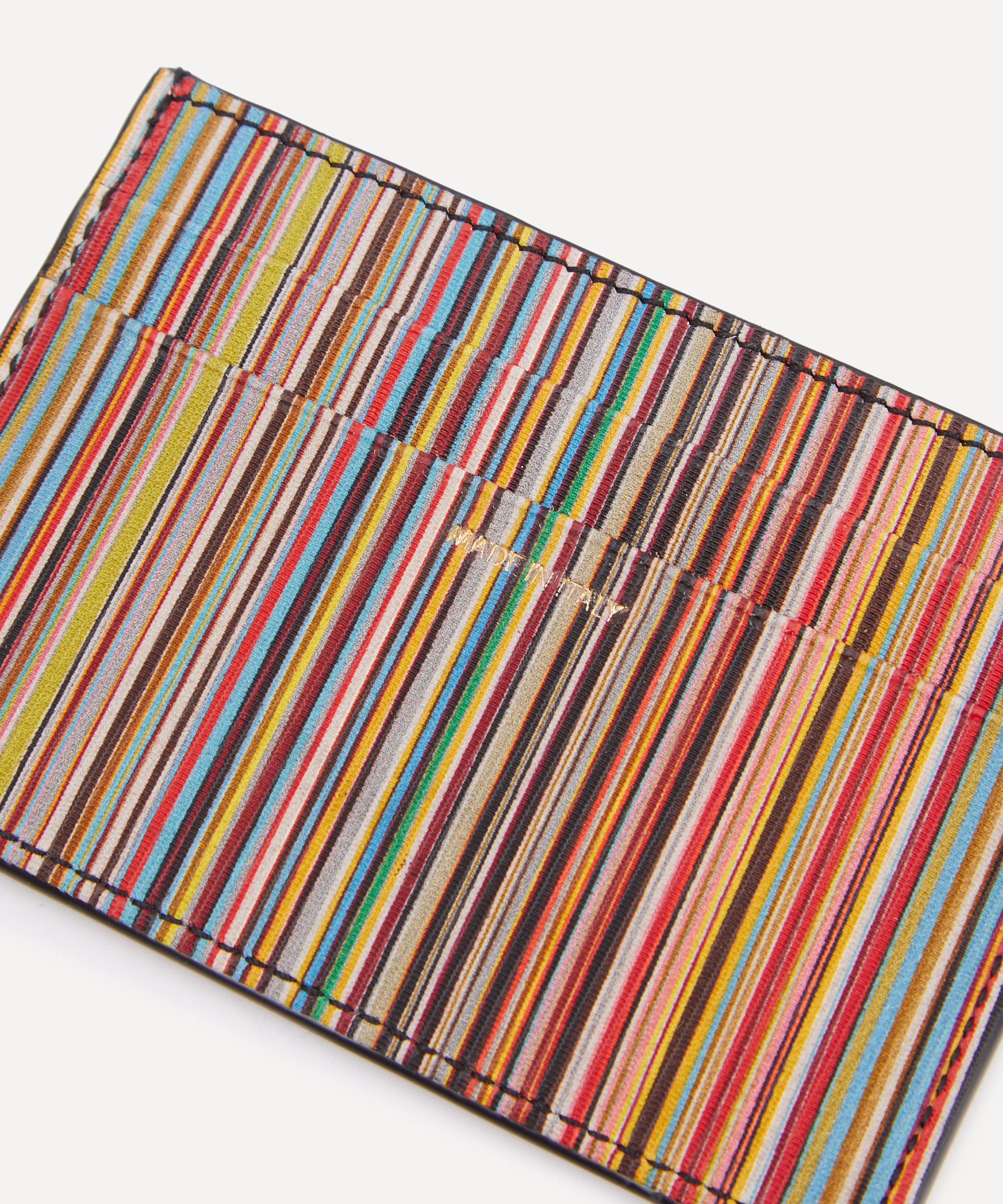 Paul Smith - Signature Stripe Leather Card Holder image number 4