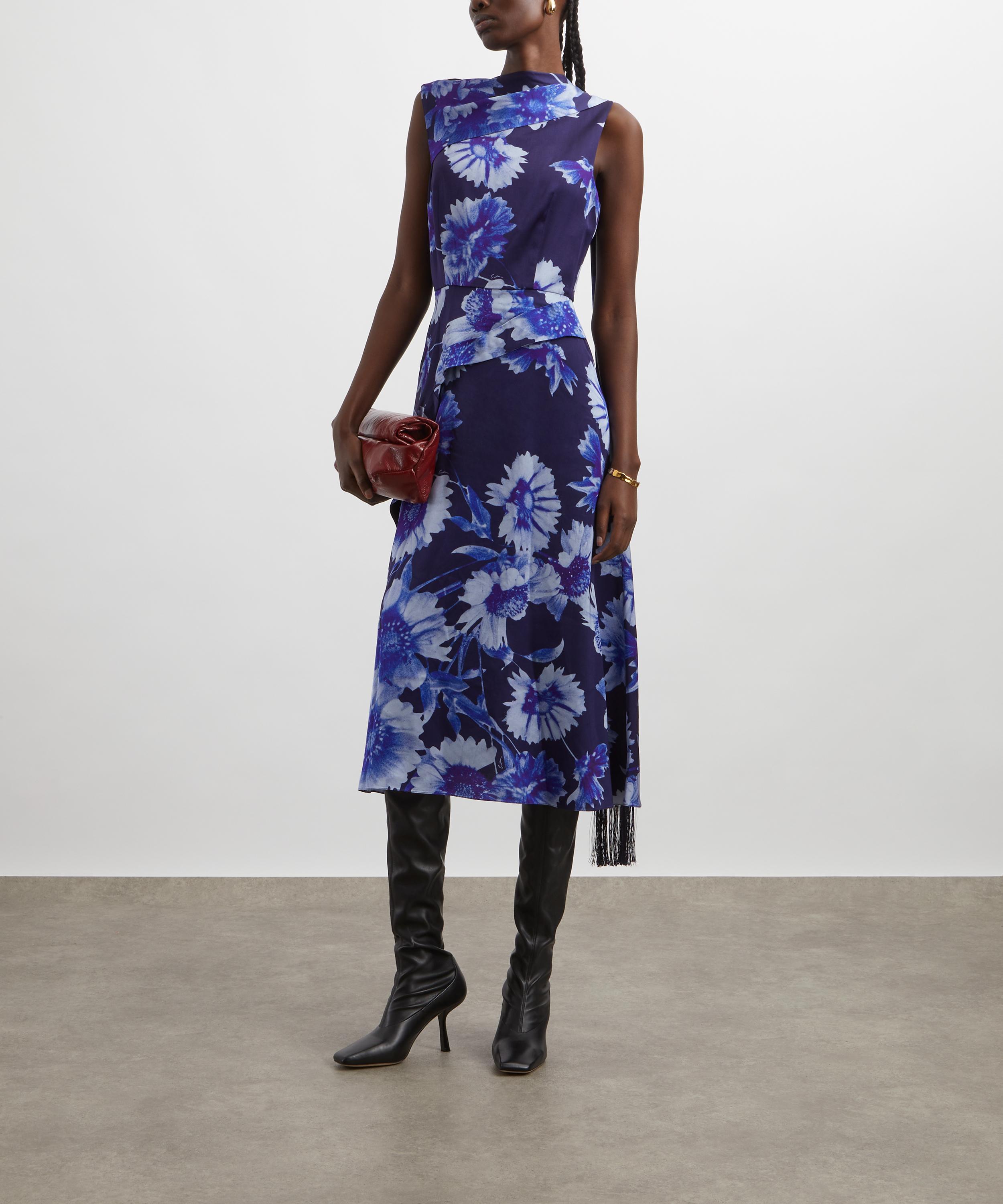 Erdem - Draped Satin Midi Cocktail Dress  image number 1