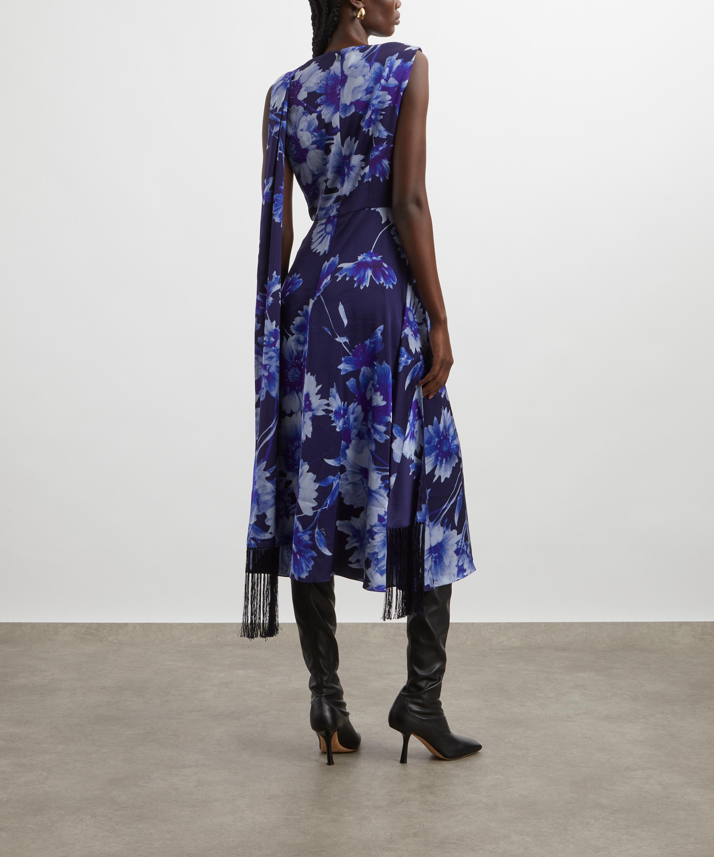 Erdem - Draped Satin Midi Cocktail Dress  image number 3