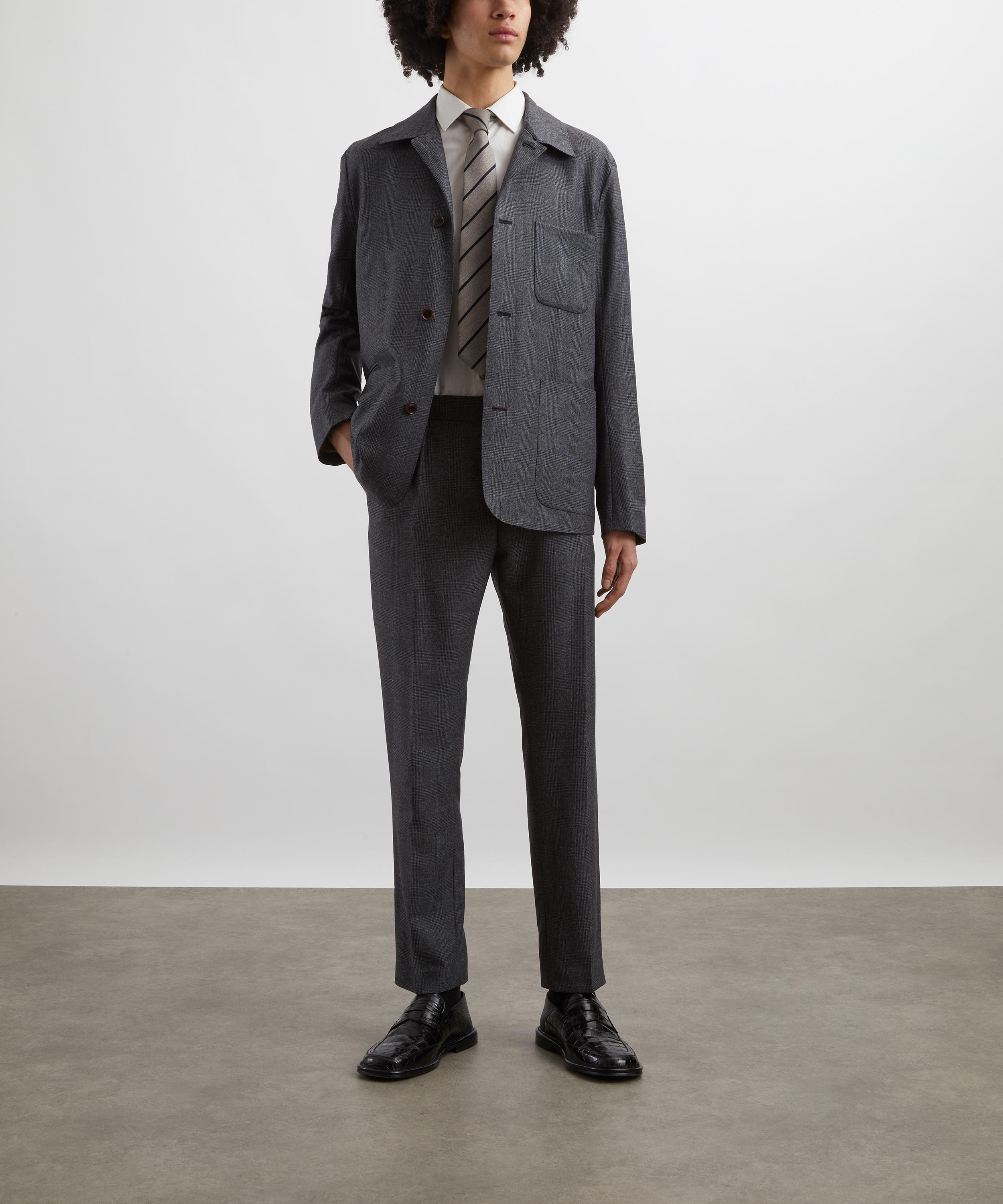 Paul Smith - Grey Check Tapered-Fit Trouser image number 1