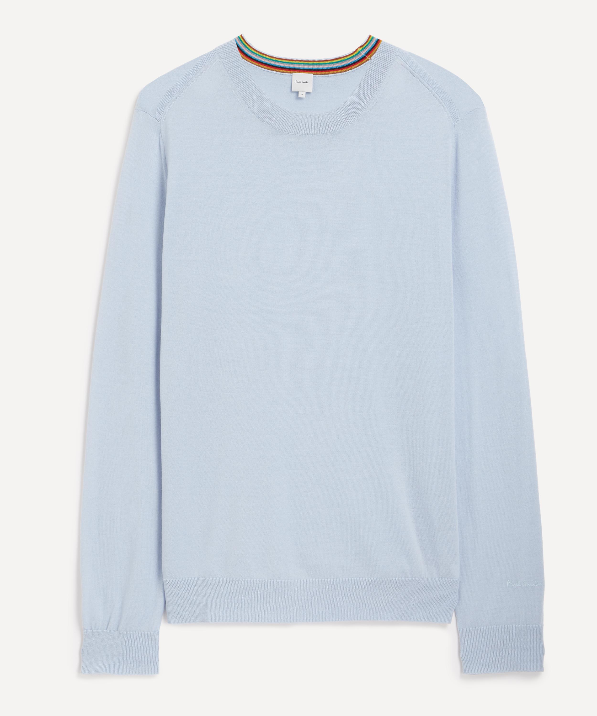 Paul Smith Mens Merino Wool Crew Neck Jumper Blue