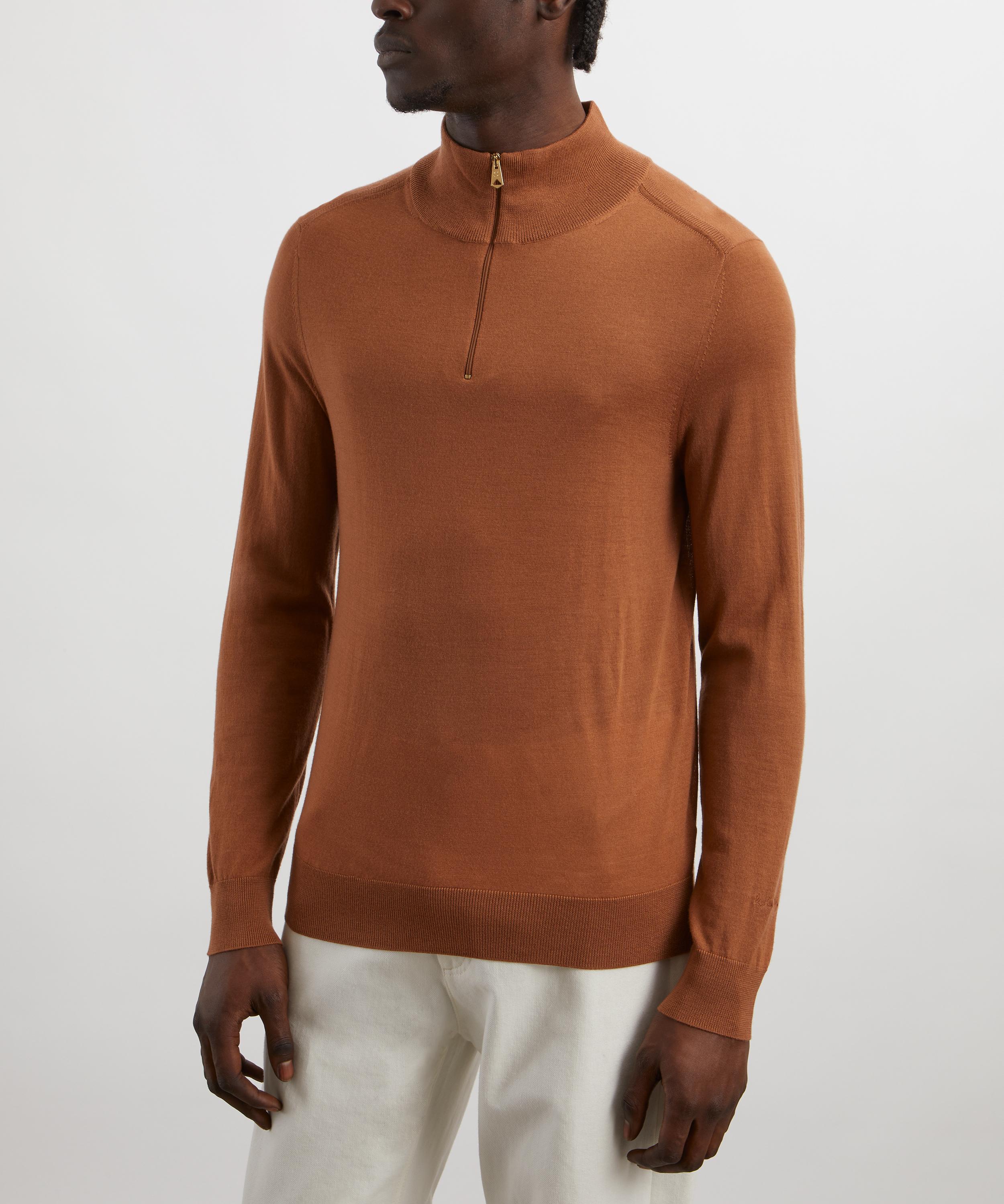 Paul Smith - Merino Wool Half-Zip Jumper image number 2