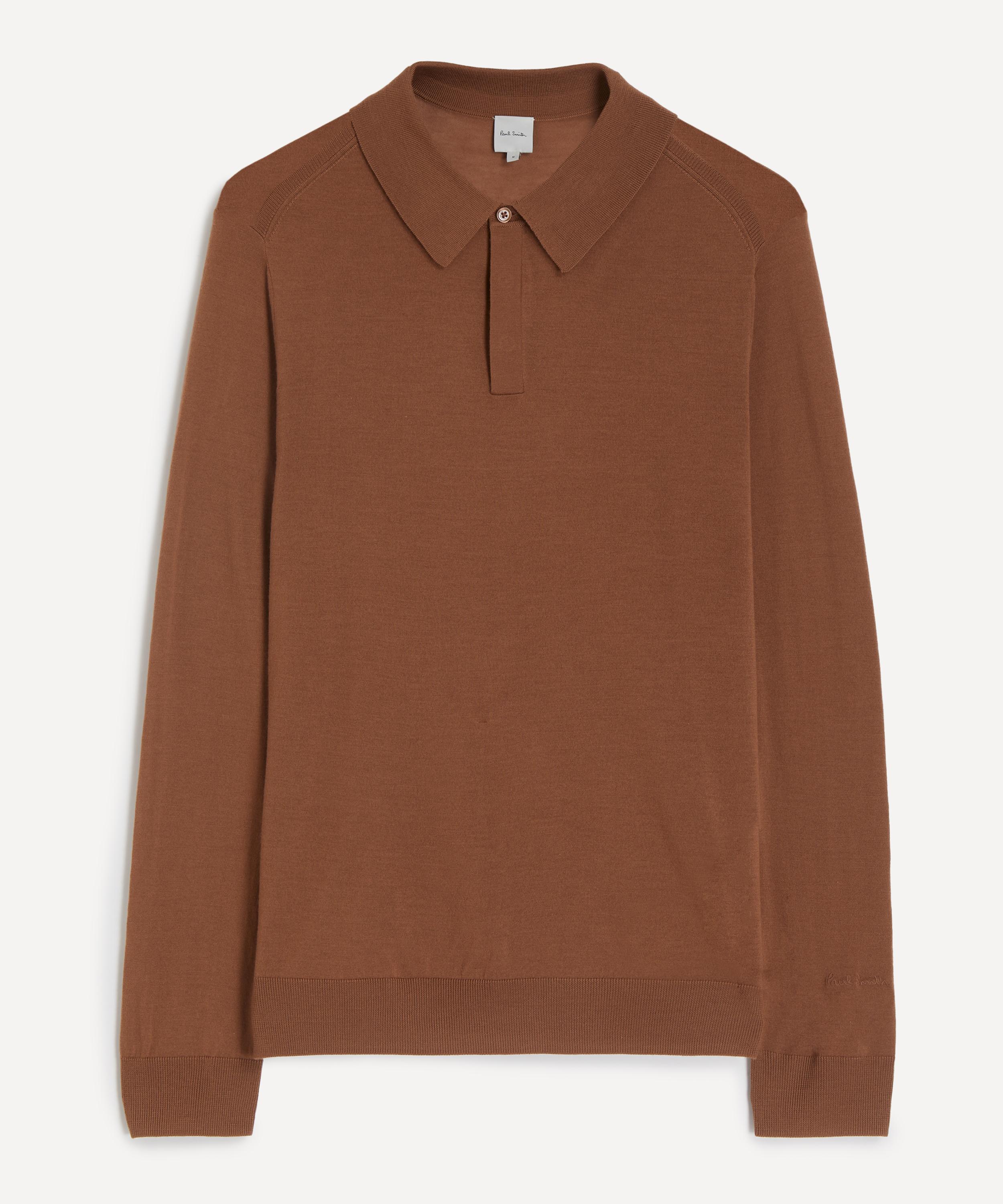 Paul Smith - Brown Merino Wool Polo Jumper