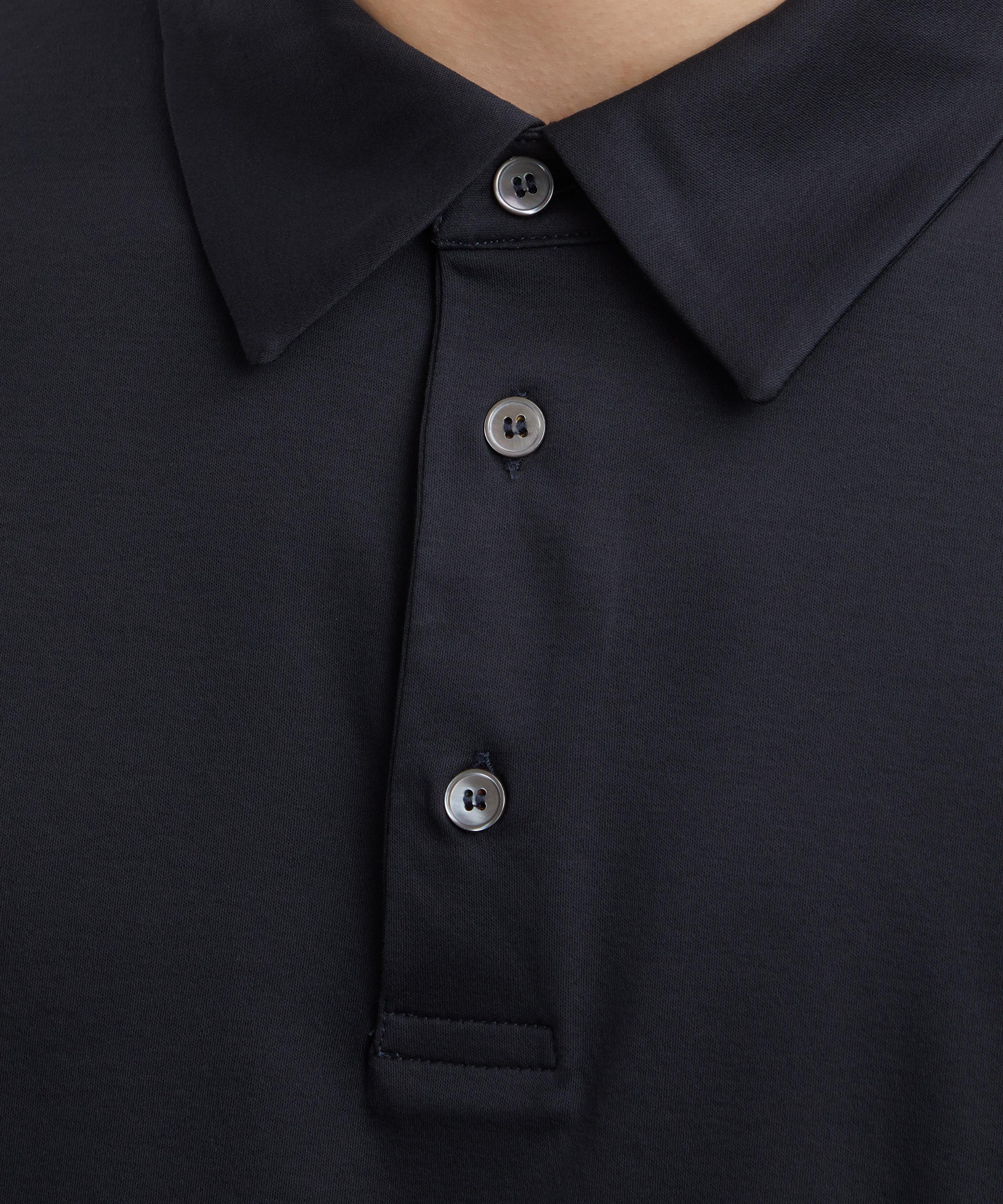 Paul Smith - Navy Cotton ‘Artist Stripe’ Placket Polo Shirt image number 4