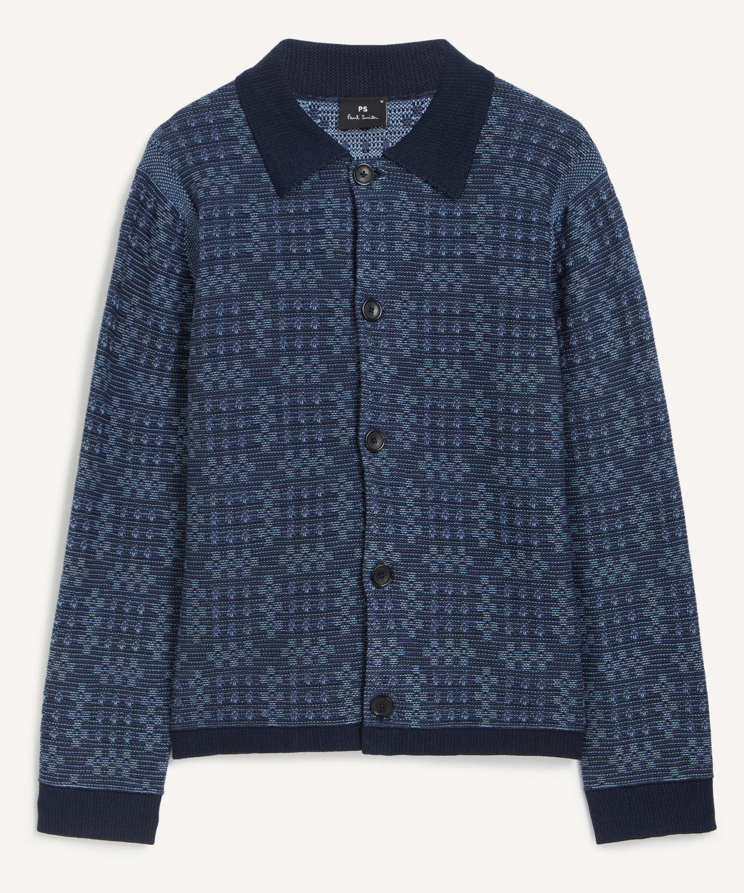 PS Paul Smith - Navy Geo Cotton Cardigan image number 0