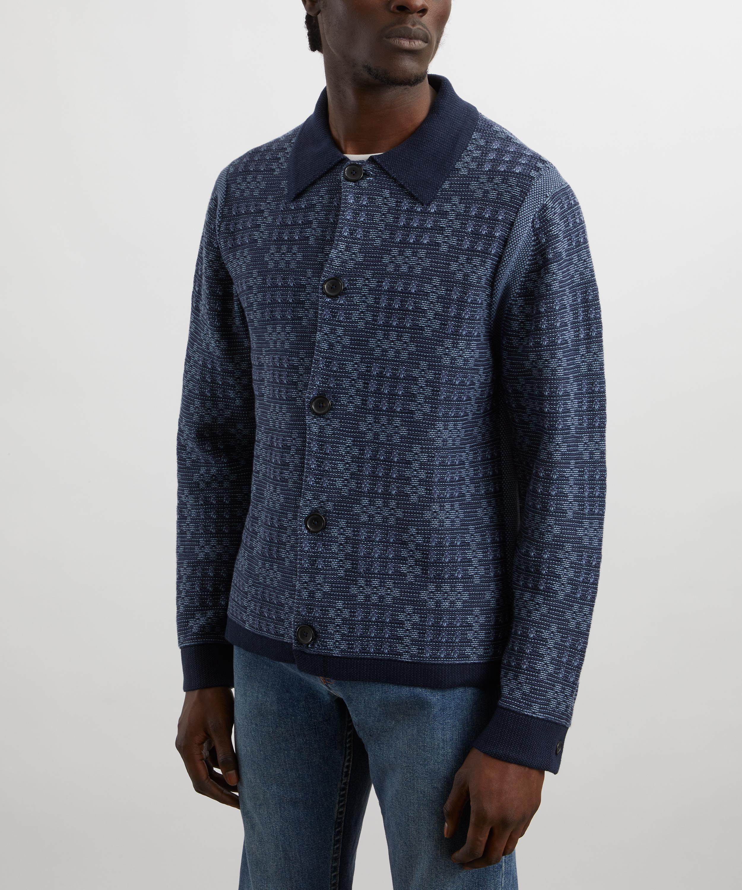 PS Paul Smith - Navy Geo Cotton Cardigan image number 2