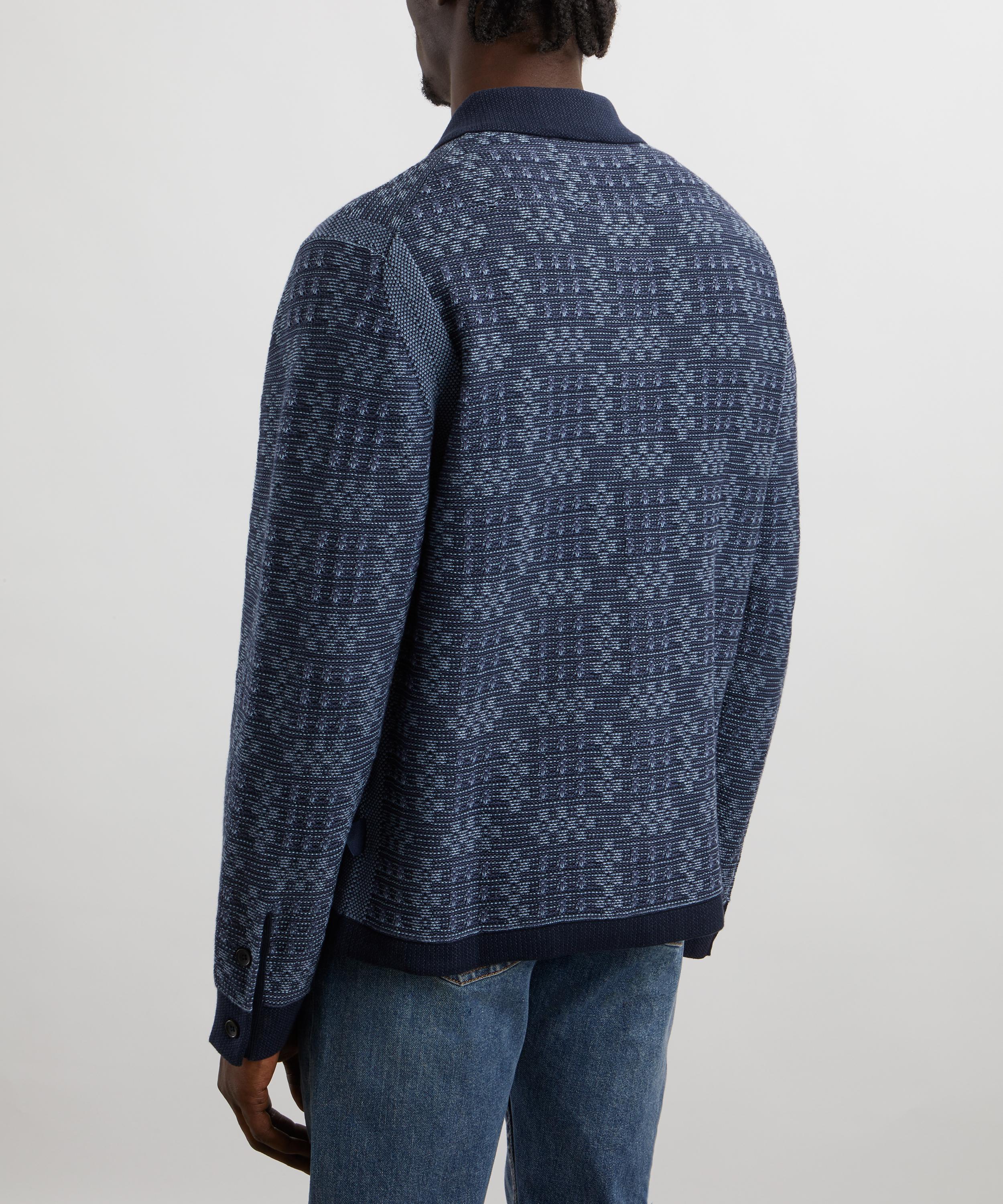 PS Paul Smith - Navy Geo Cotton Cardigan image number 3