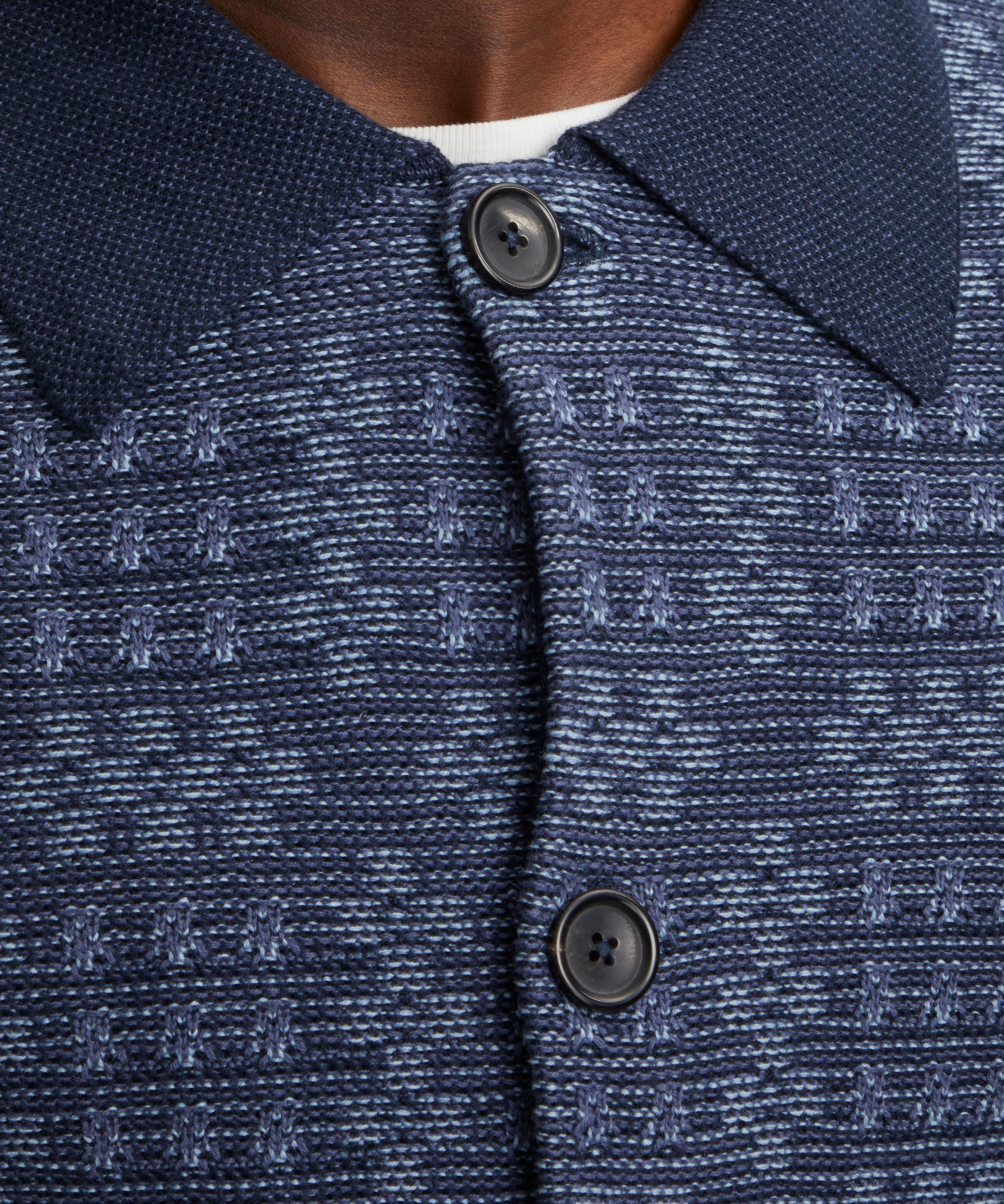 PS Paul Smith - Navy Geo Cotton Cardigan image number 4