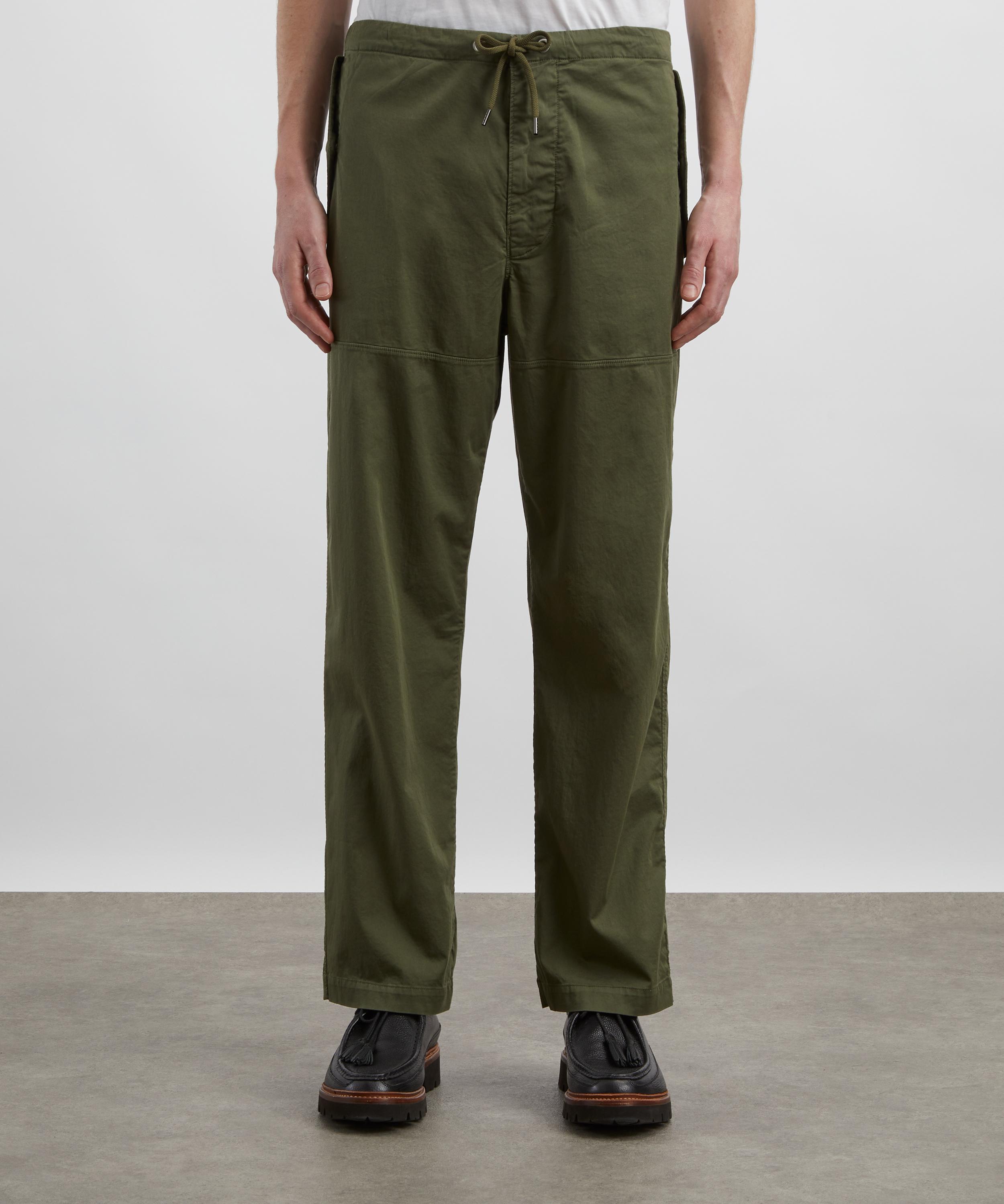 PS Paul Smith - Khaki Cotton-Sateen Drawstring Trousers image number 2