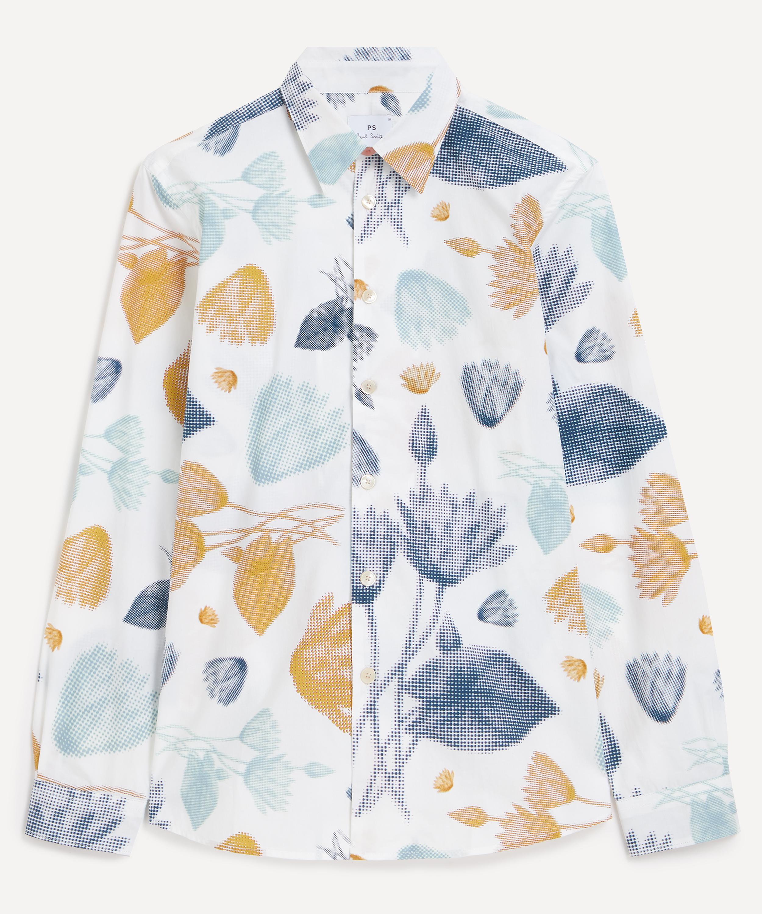 PS Paul Smith - White Half Tone Floral Cotton Shirt image number 0