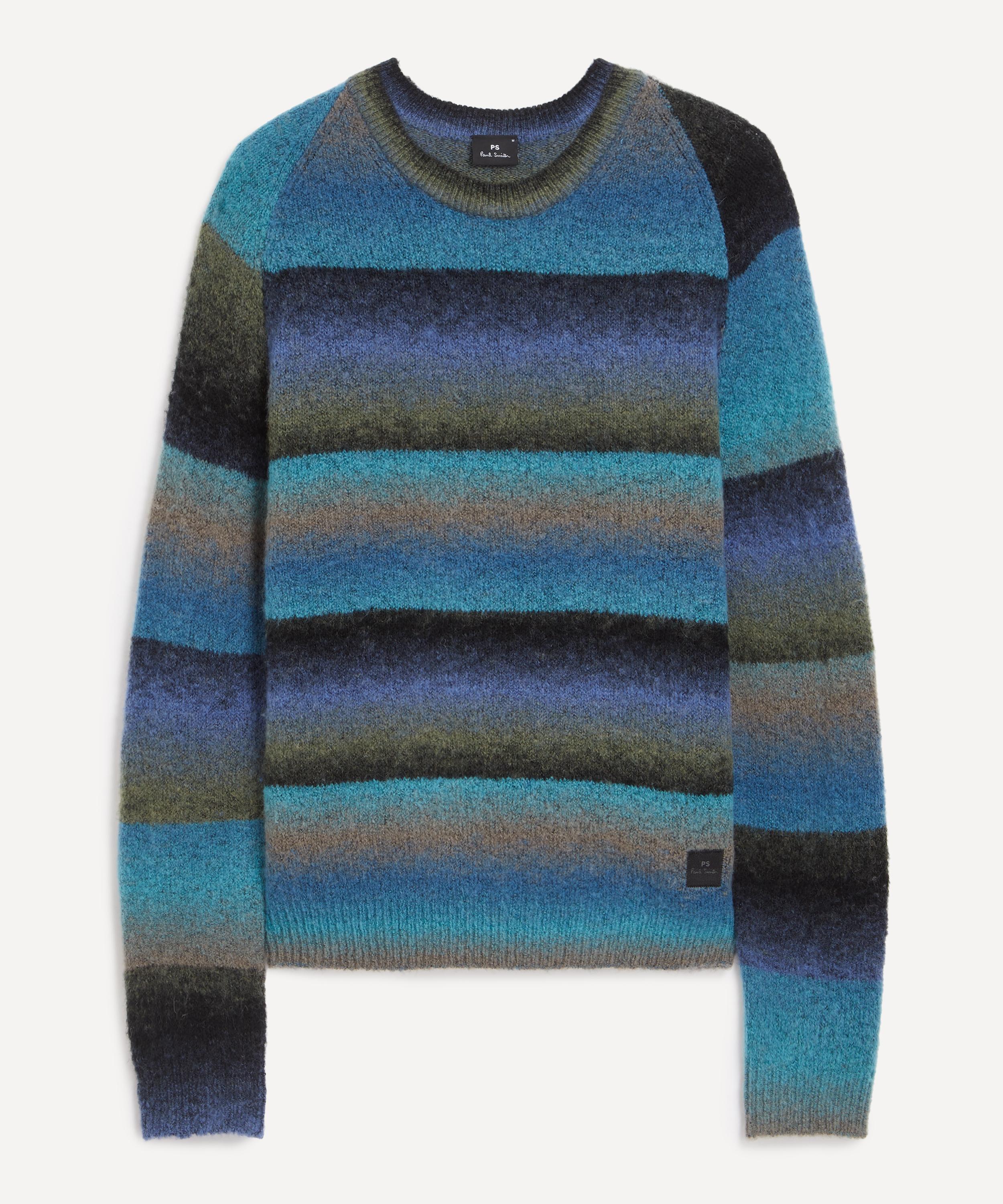 PS Paul Smith - Blue Faded Stripe Merino Wool-Blend Jumper