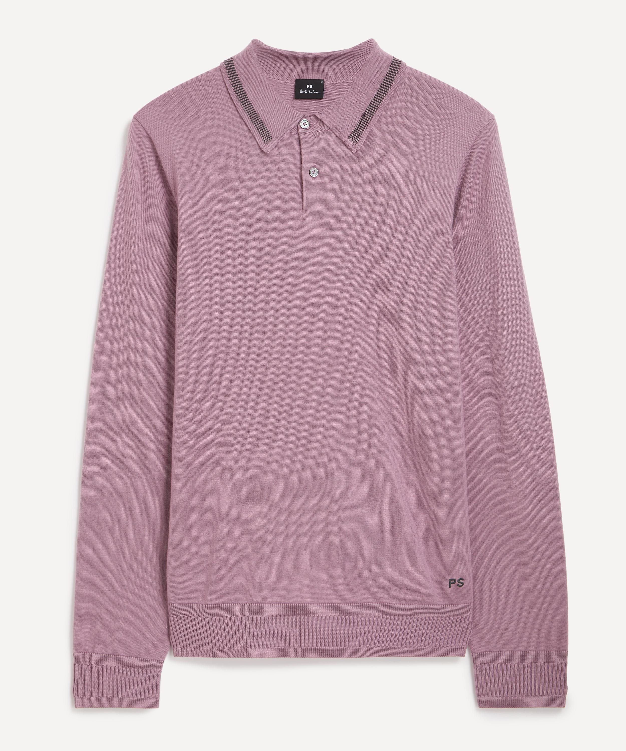 PS Paul Smith - Purple Merino Wool Polo Jumper image number 0