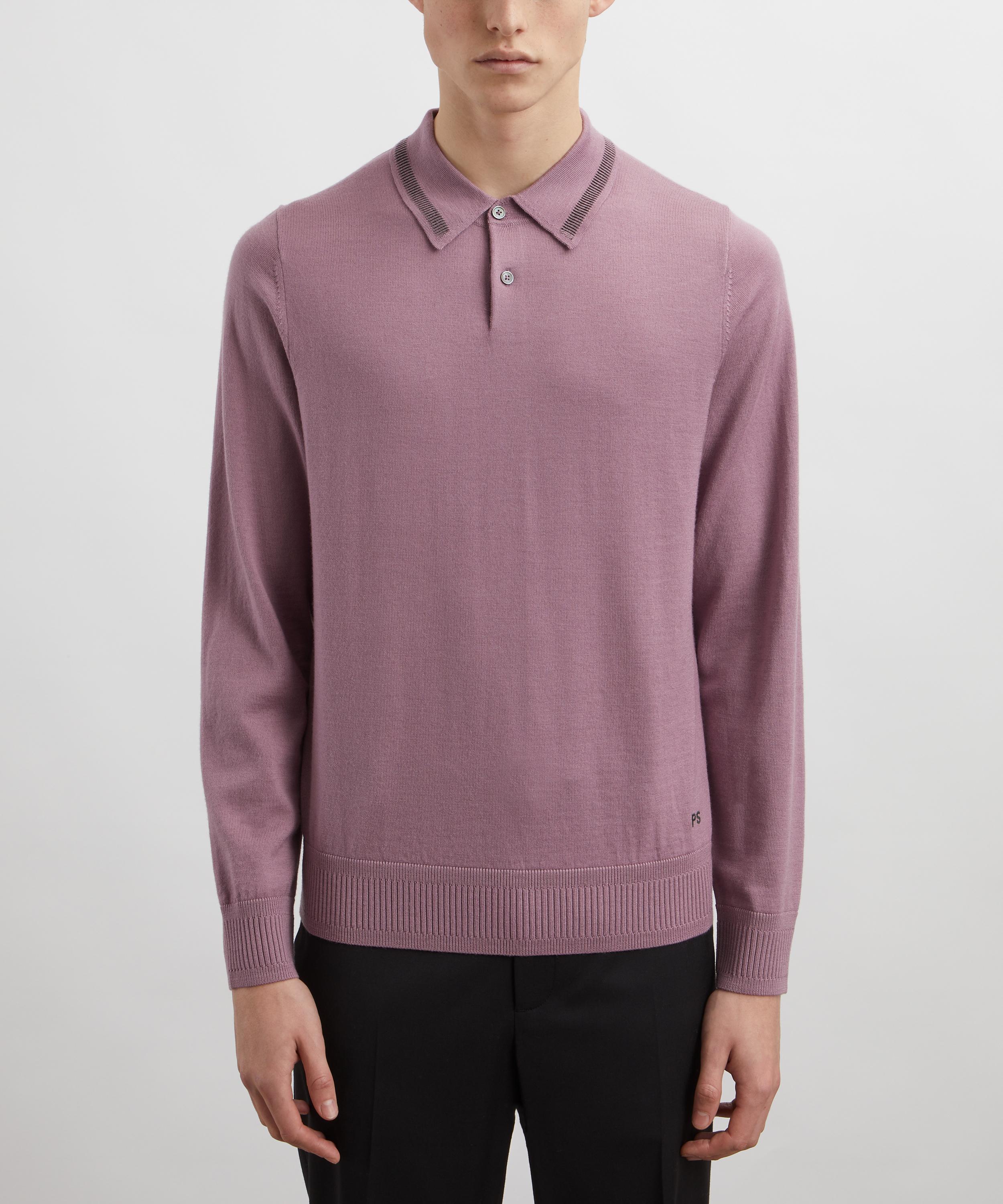 PS Paul Smith - Purple Merino Wool Polo Jumper image number 2