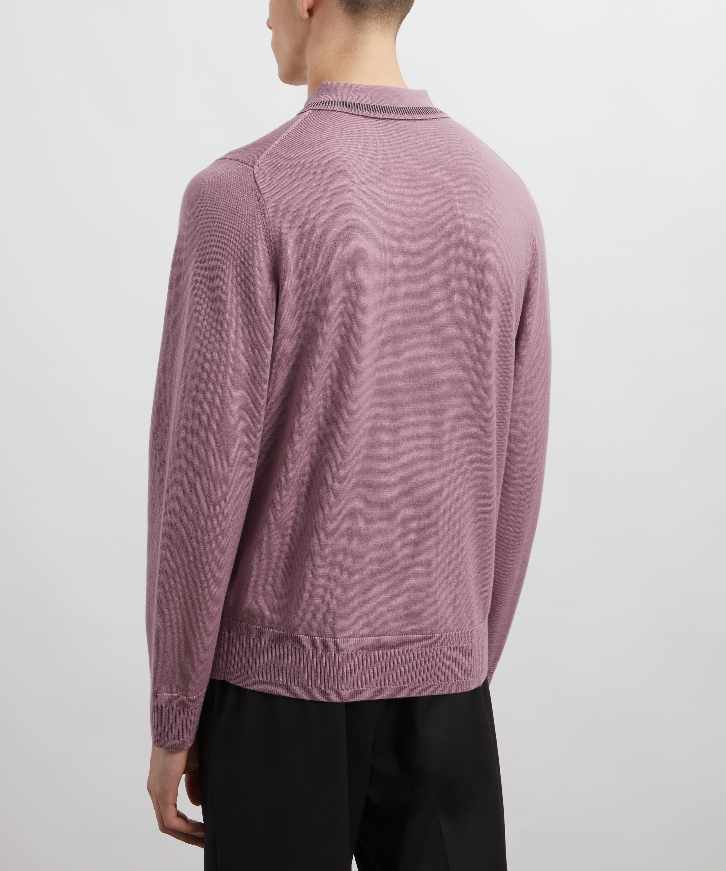 PS Paul Smith - Purple Merino Wool Polo Jumper image number 3