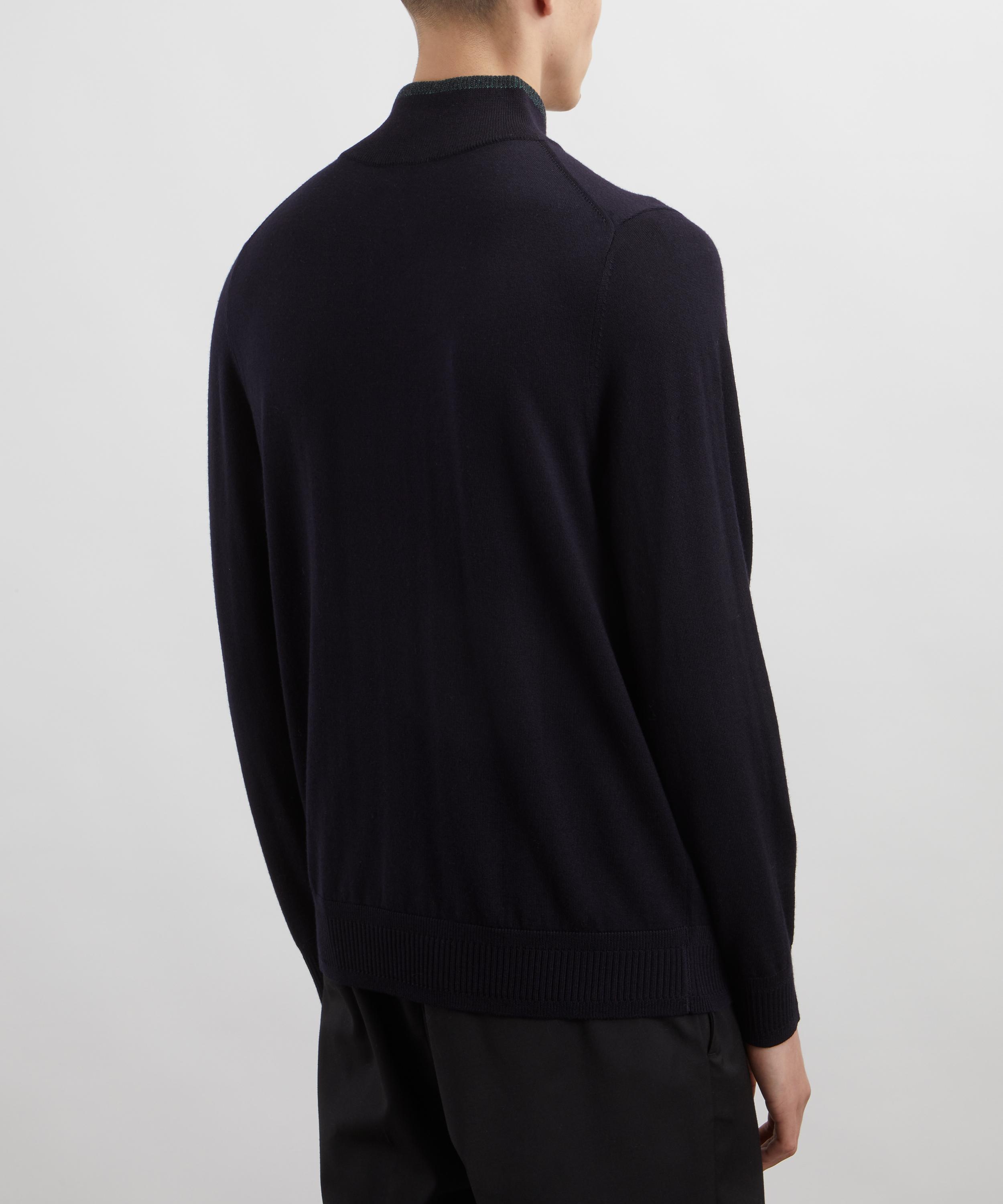 PS Paul Smith - Navy Merino Wool Half-Zip Jumper image number 3