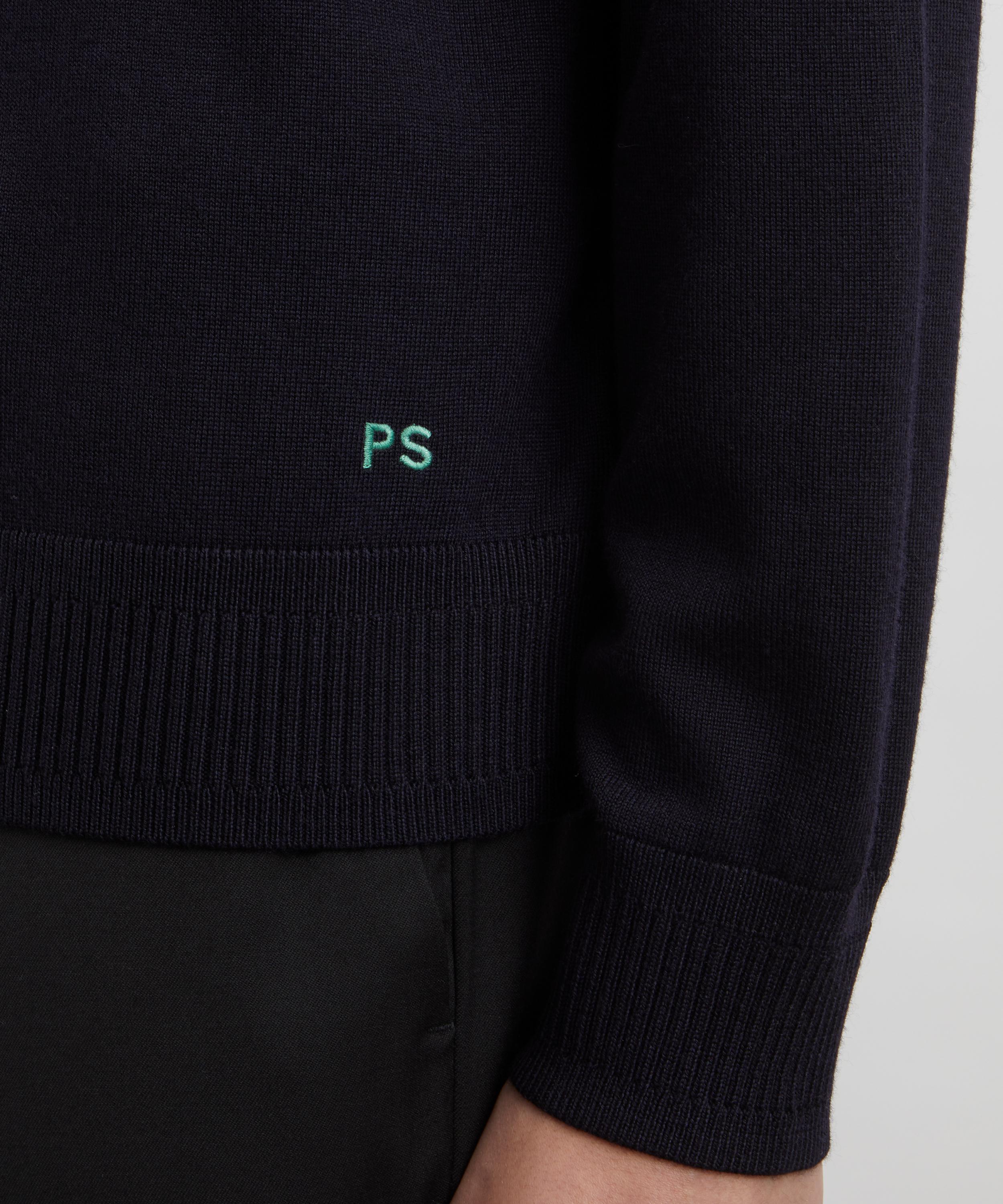 PS Paul Smith - Navy Merino Wool Half-Zip Jumper image number 4