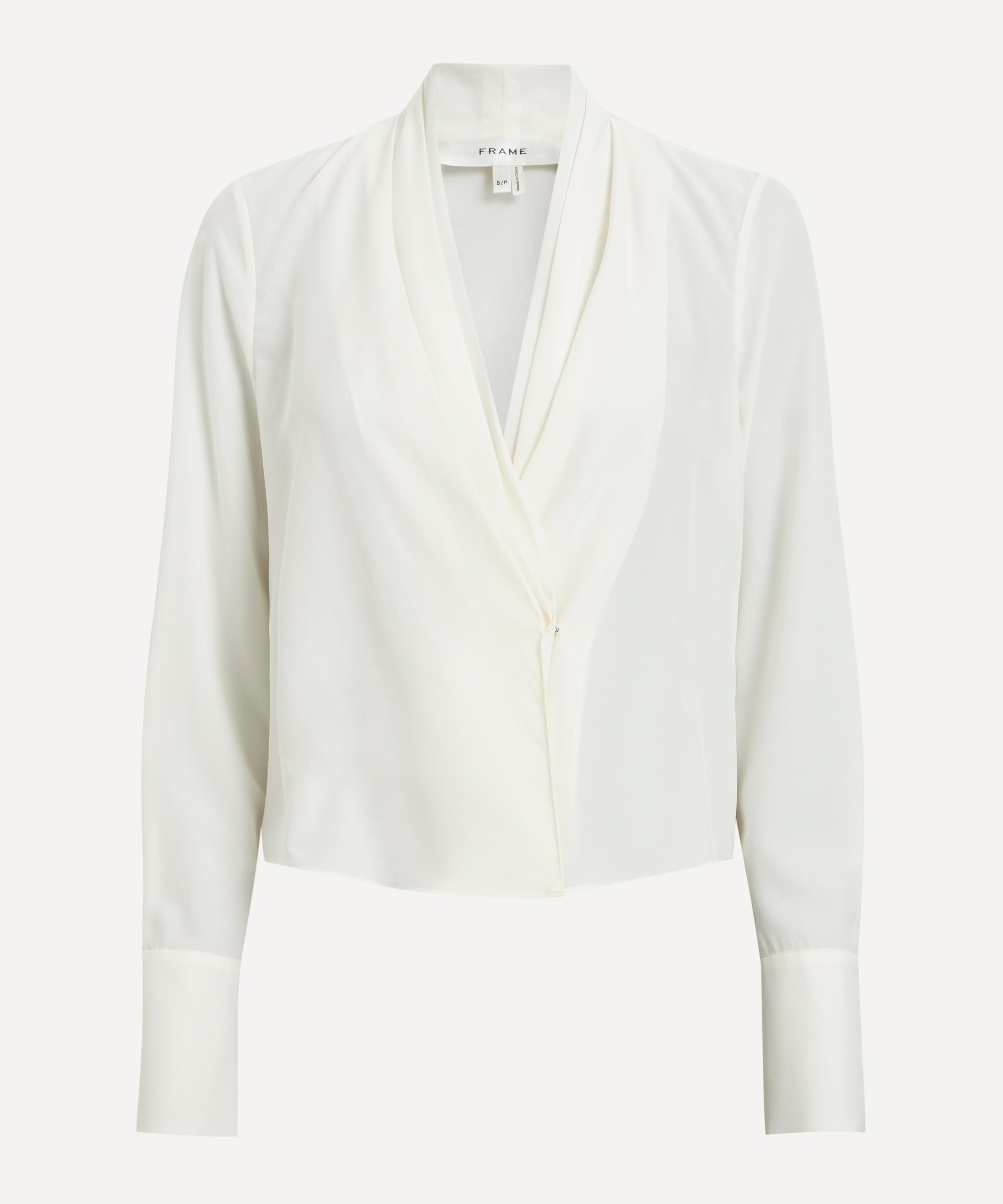 Frame - Shawl Collar Silk Blouse