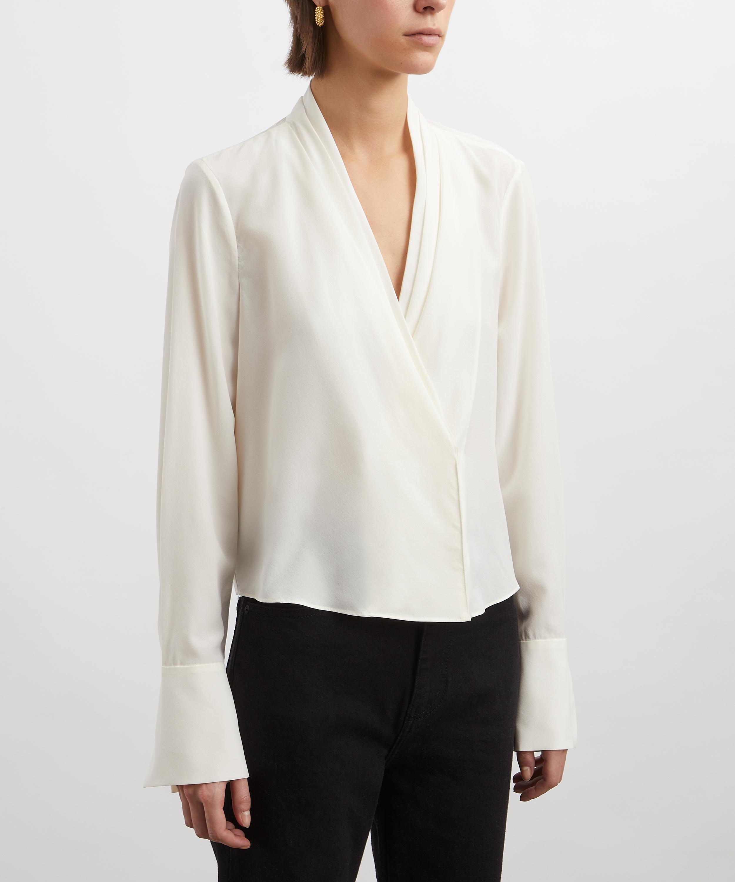 Frame - Shawl Collar Silk Blouse image number 2